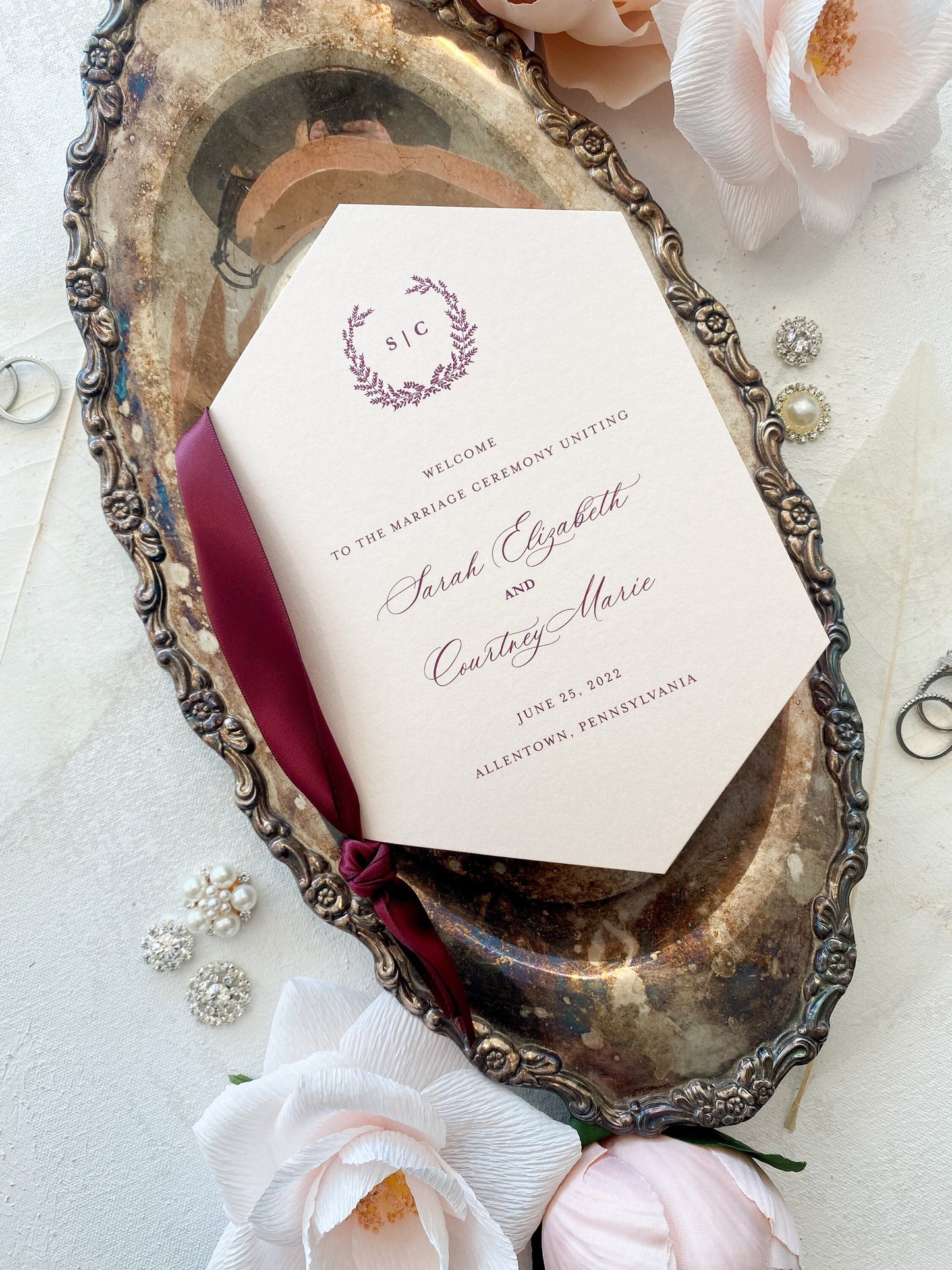 Blush Wedding Programs | Style 124