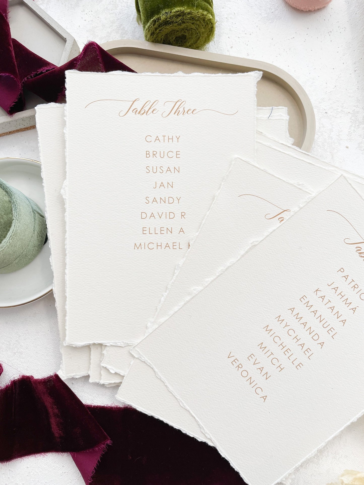 Seating Chart PRINTED - Deckle Edging Style 211