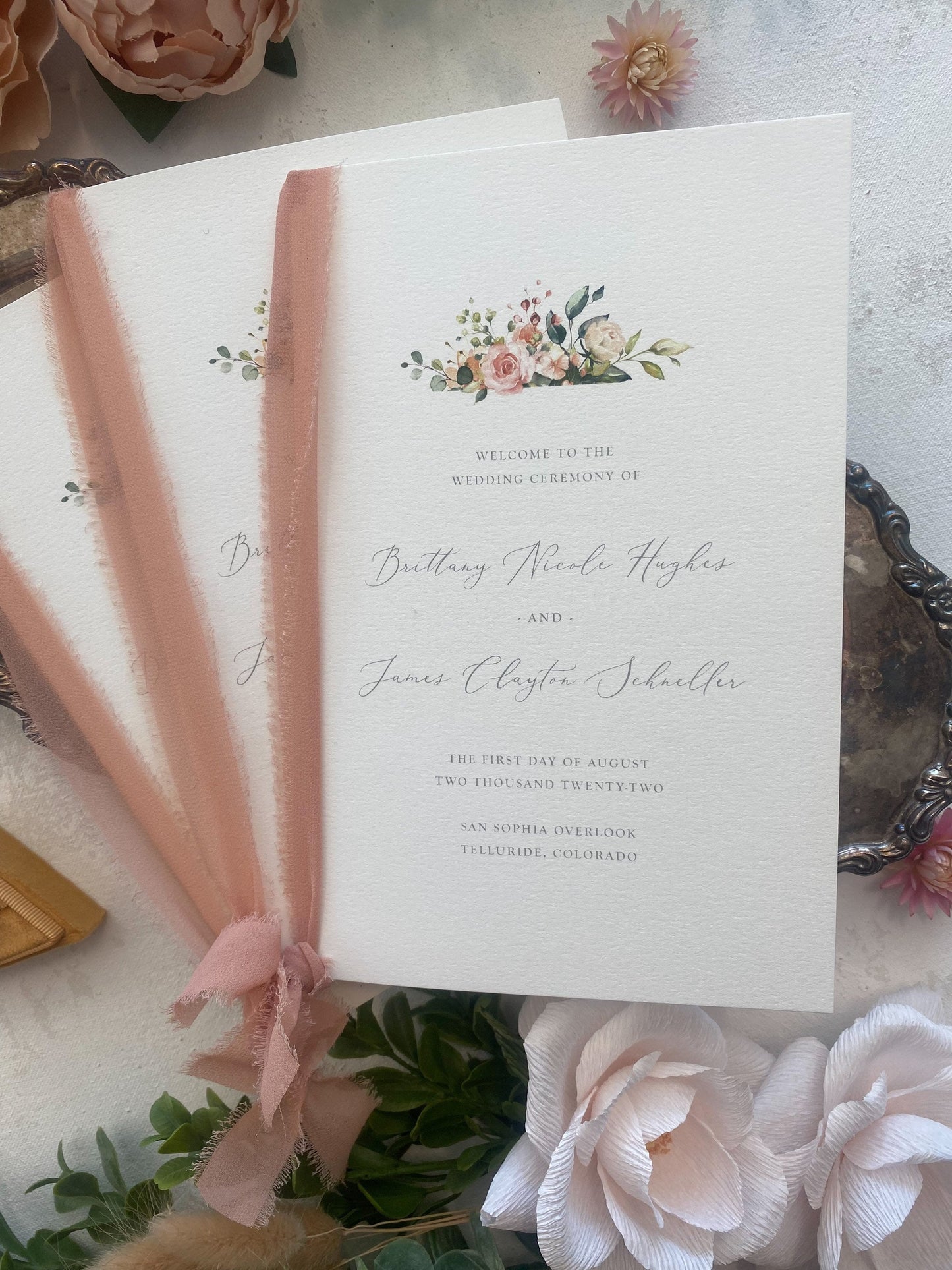 Folded Wedding Programs | Style 127