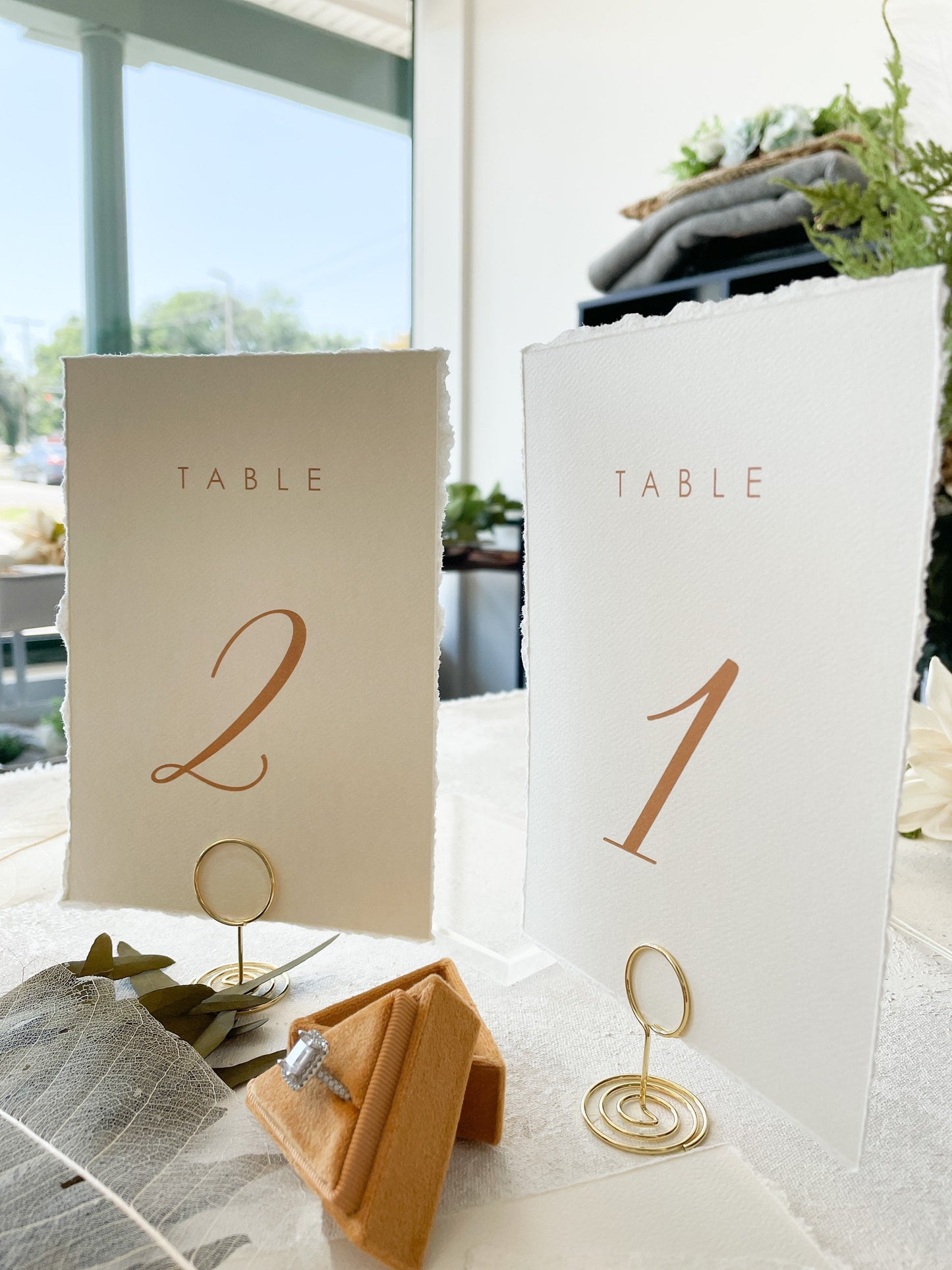 Wedding Table Numbers Numerical | PRINTED - Deckle Edge Style 211