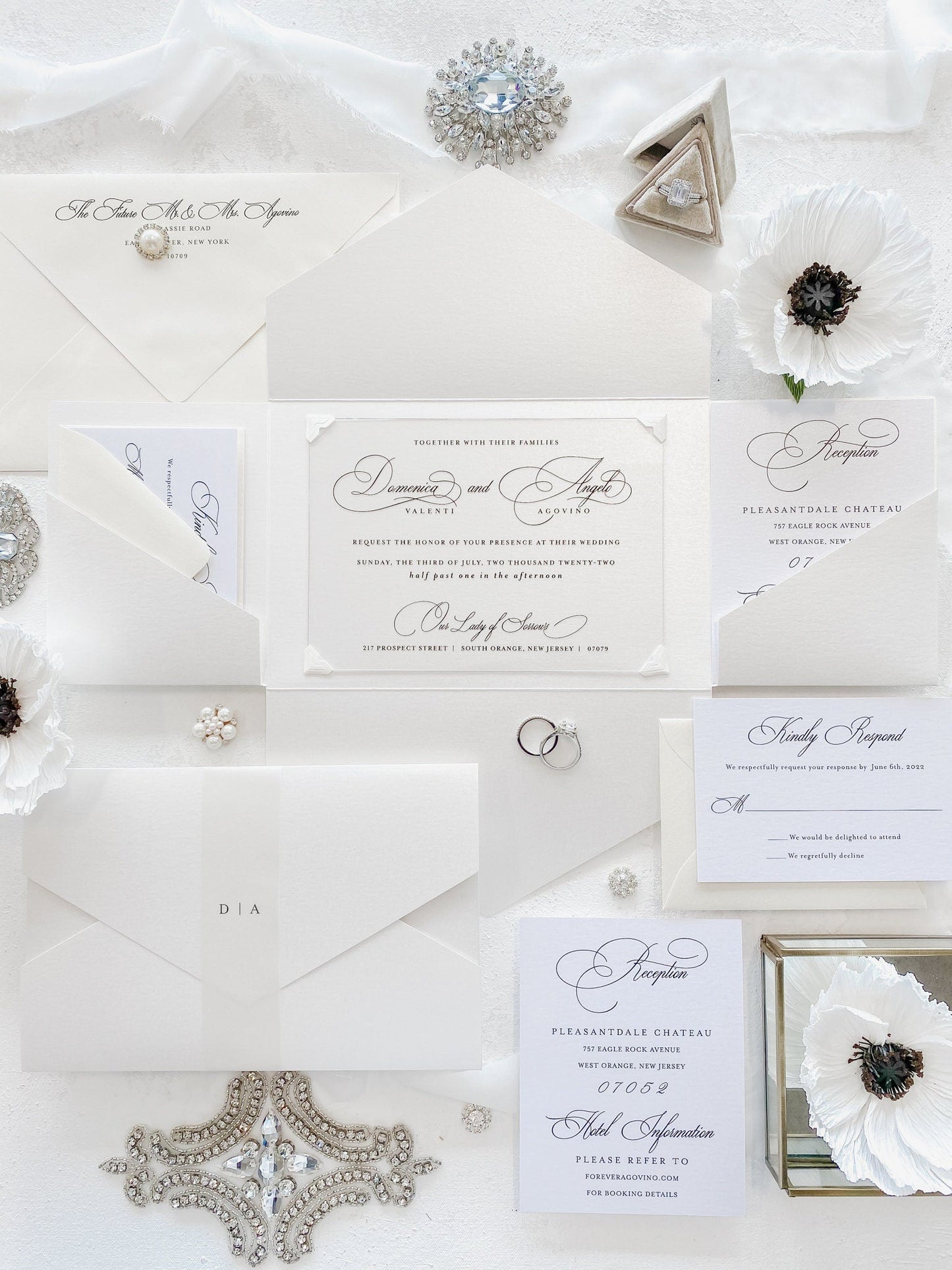 Elegant Ivory Wedding Invitations | Style 26