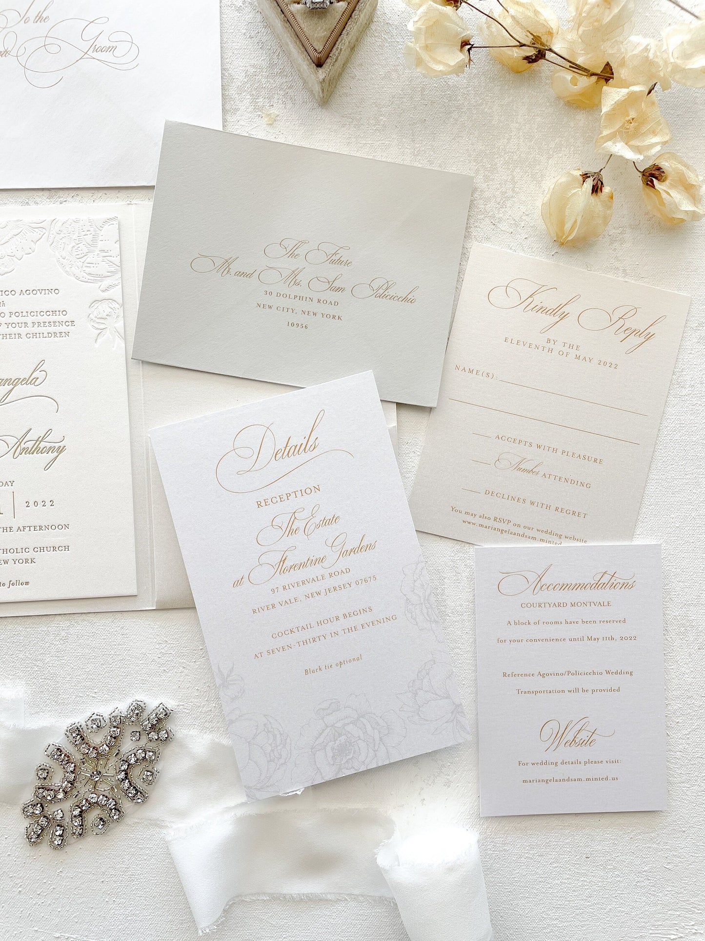 Letterpress Deboss Wedding Invitations | Style 777