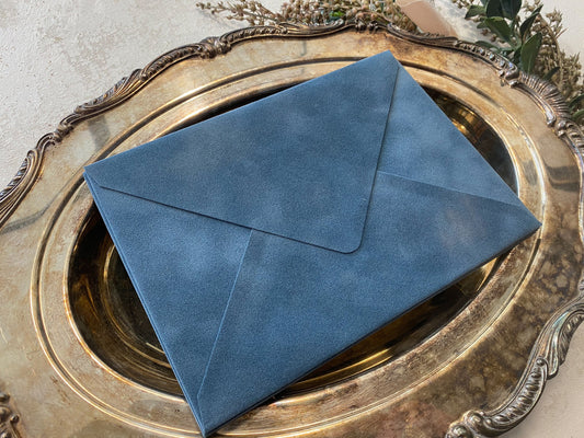 Dusty Blue Velvet Envelopes - SET OF 10