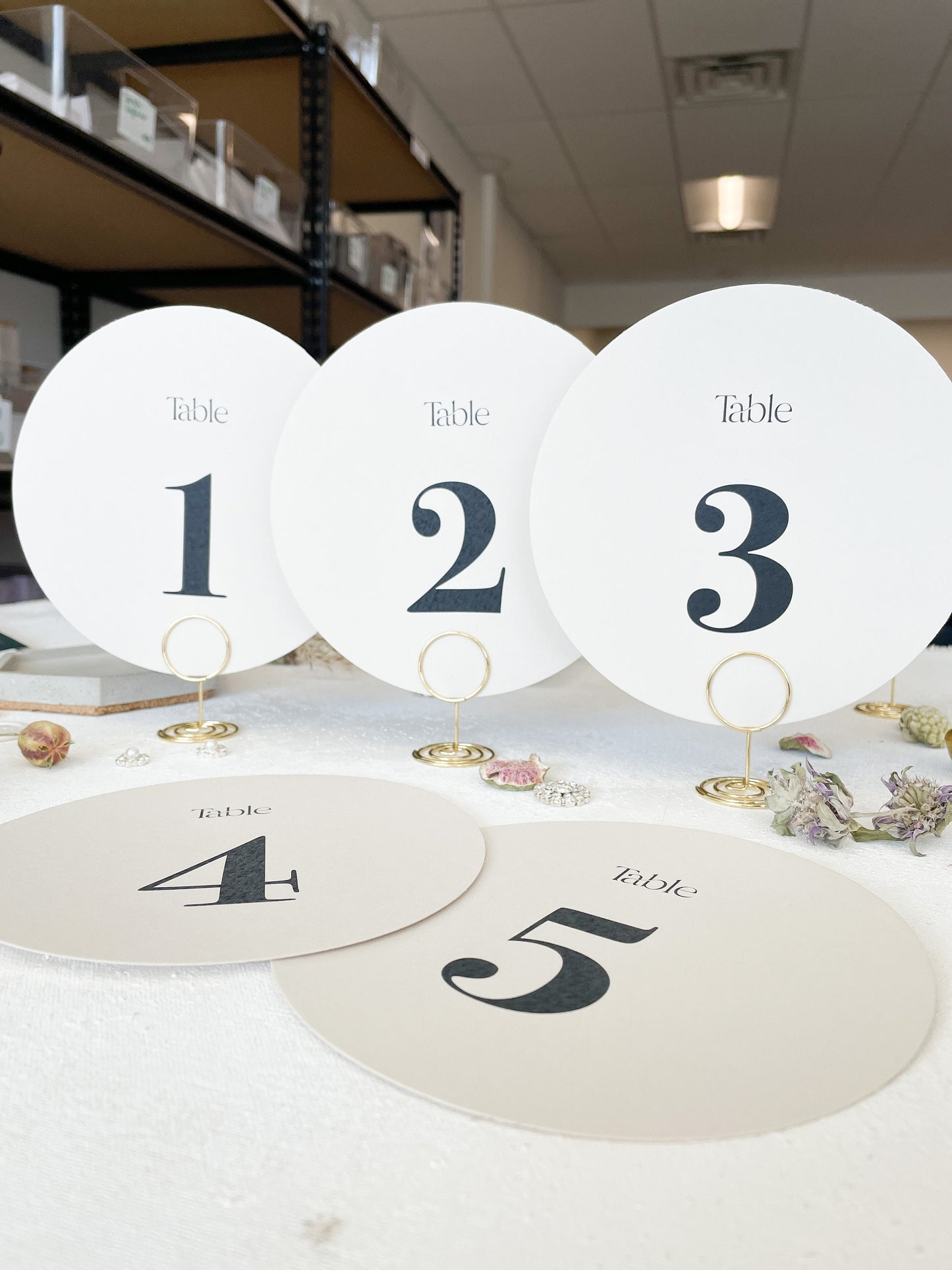 PRINTED Circle Table Numbers - 5.75 inches - Style 46