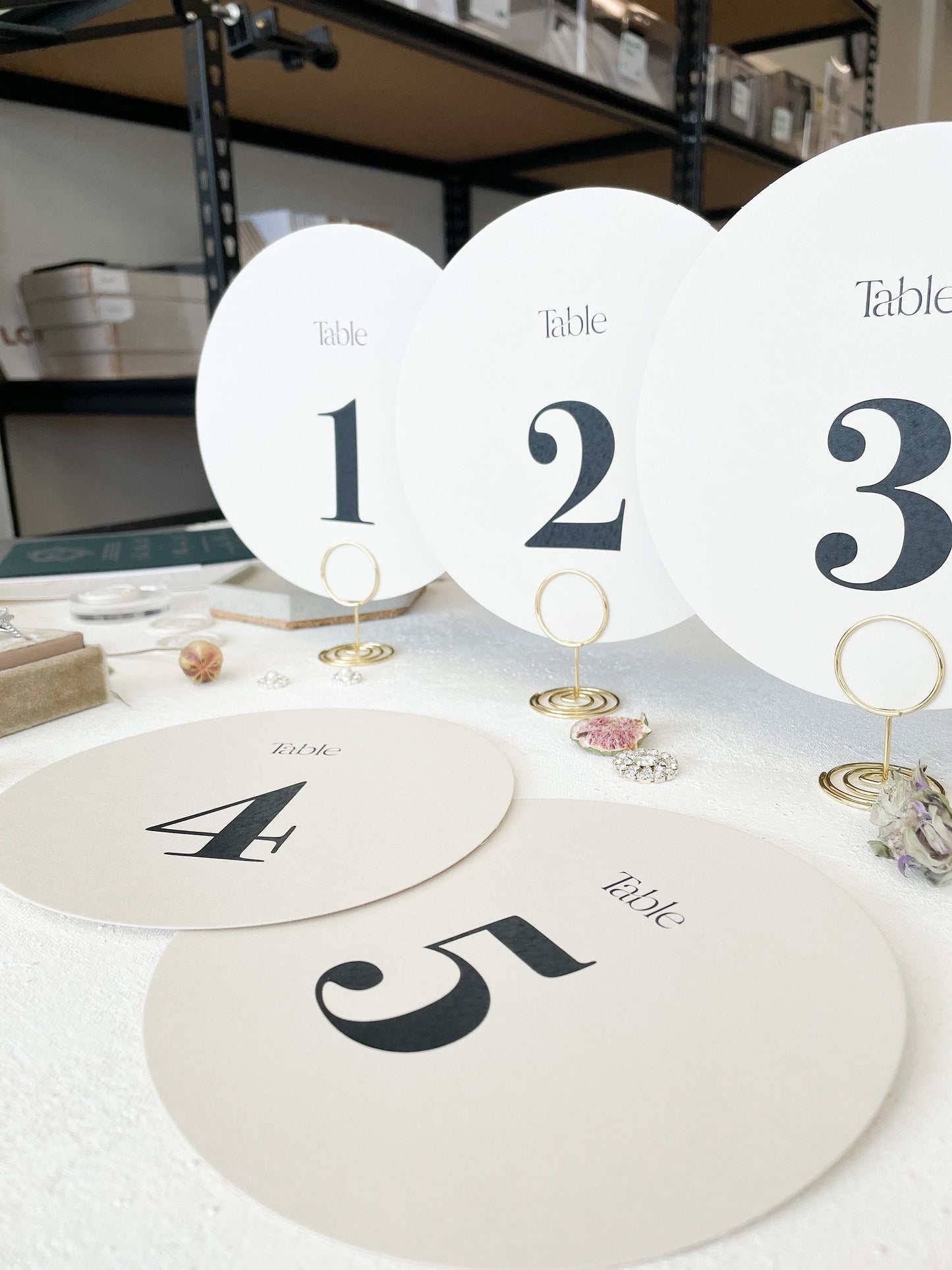 PRINTED Circle Table Numbers - 5.75 inches - Style 46