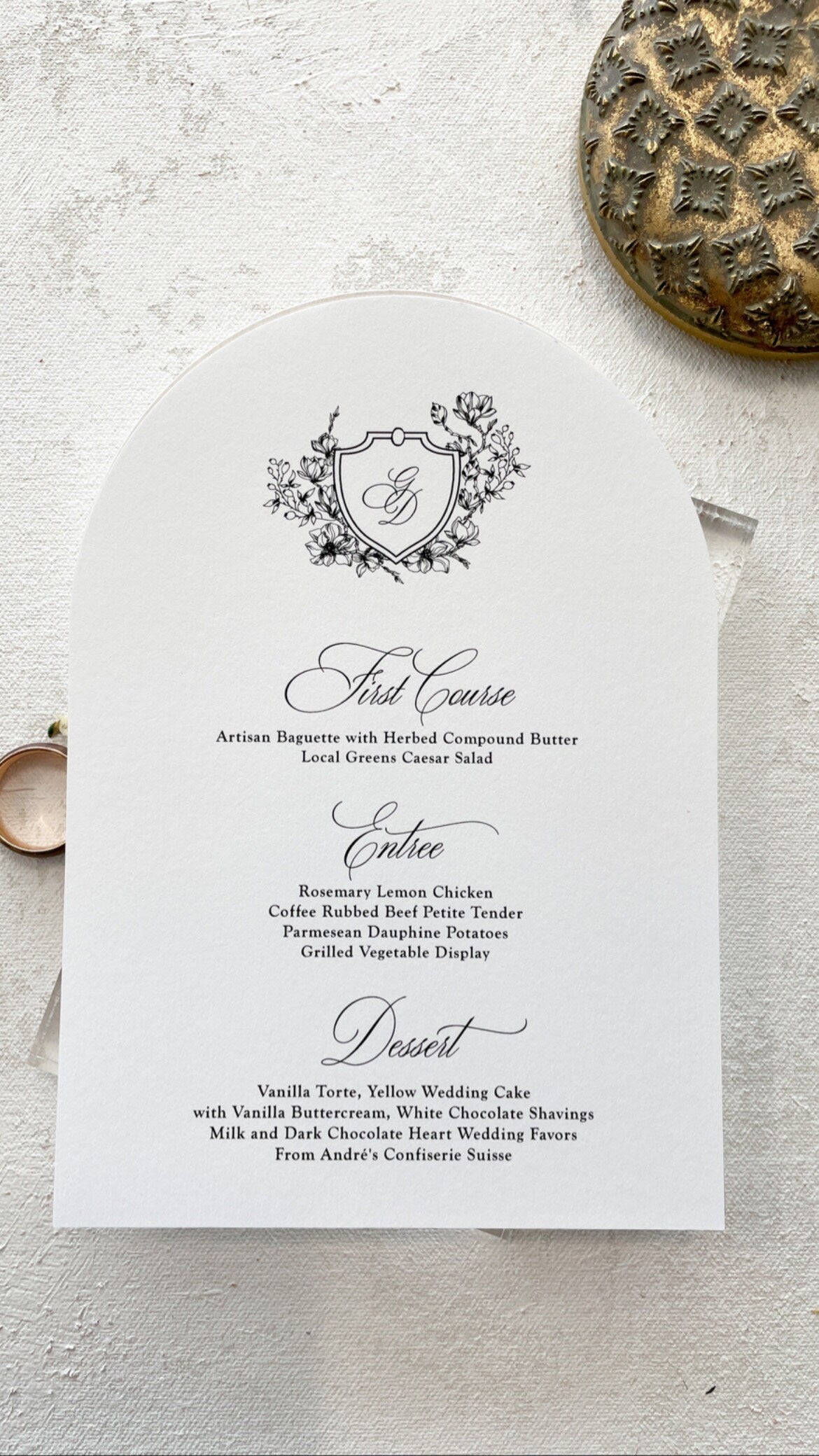 Arch Wedding Menu | Style 136