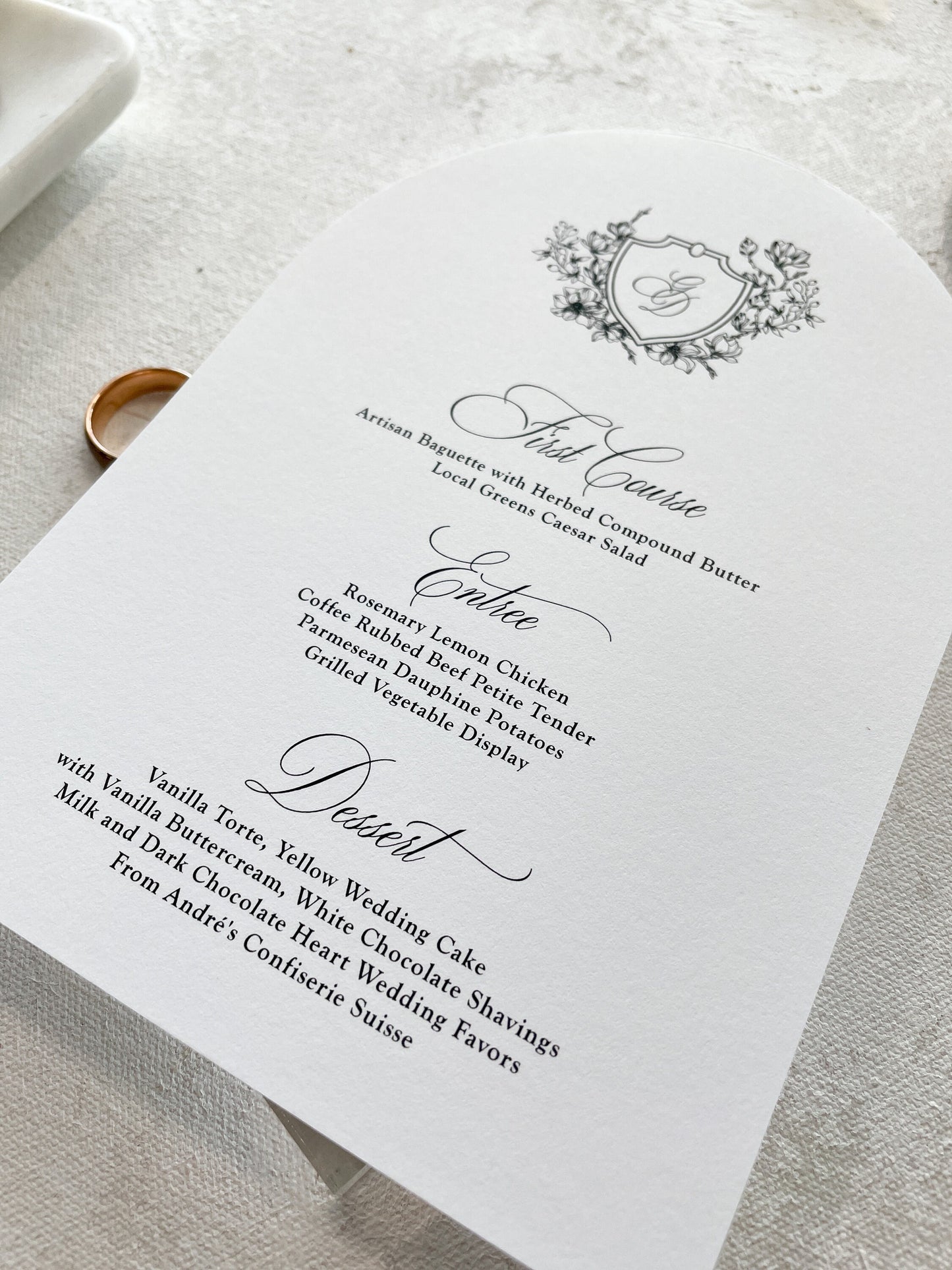 Arch Wedding Menu | Style 136