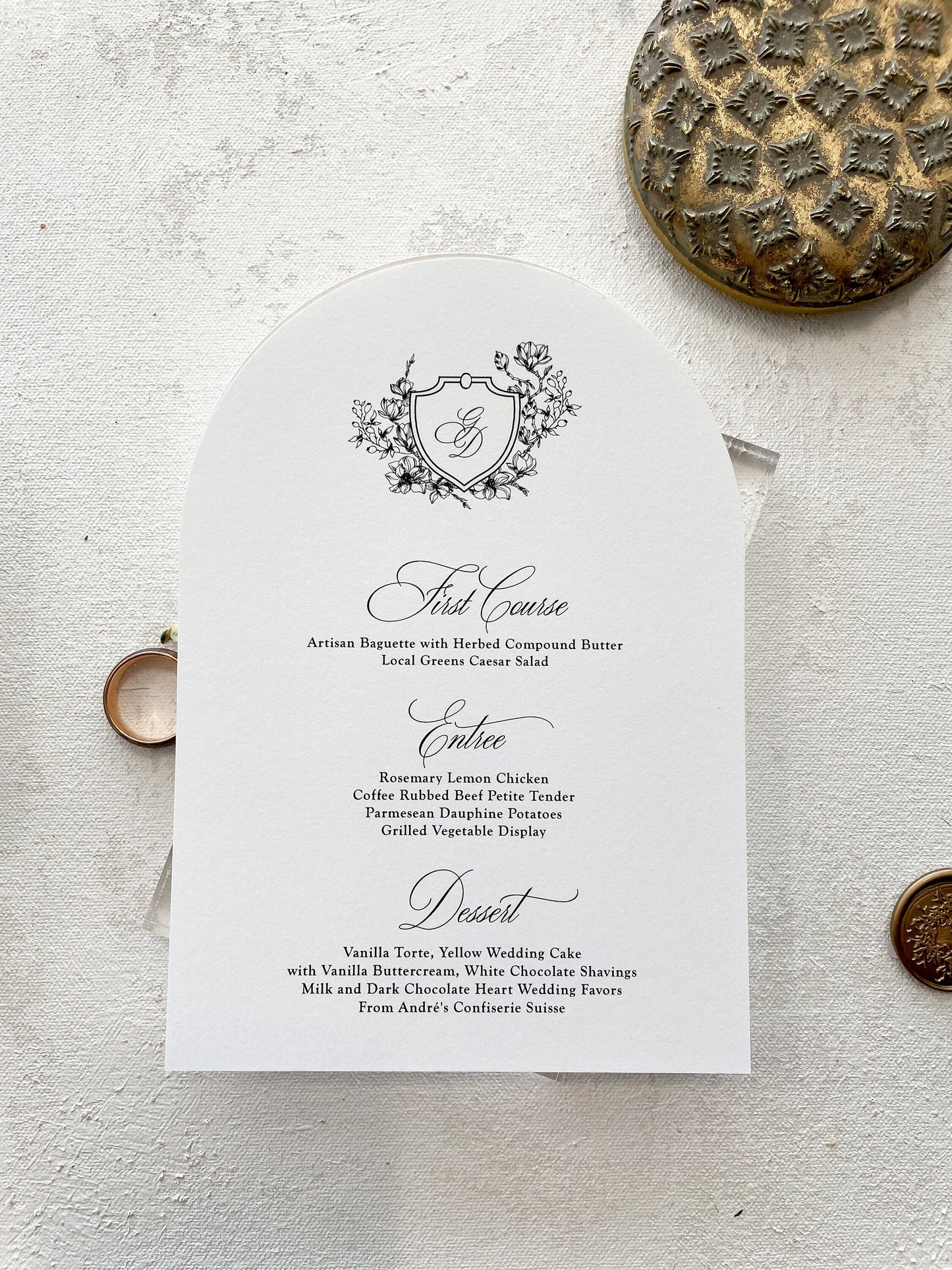 Arch Wedding Menu | Style 136