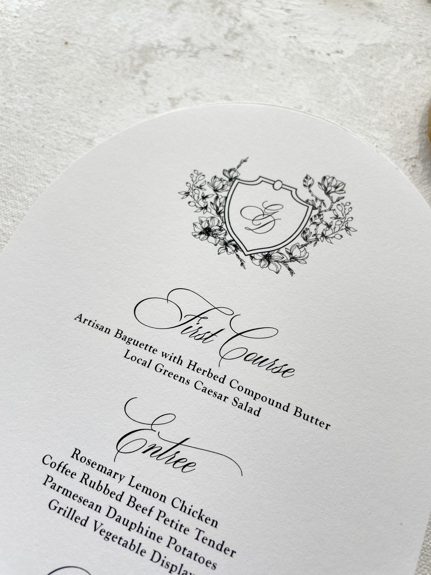 Arch Wedding Menu | Style 136