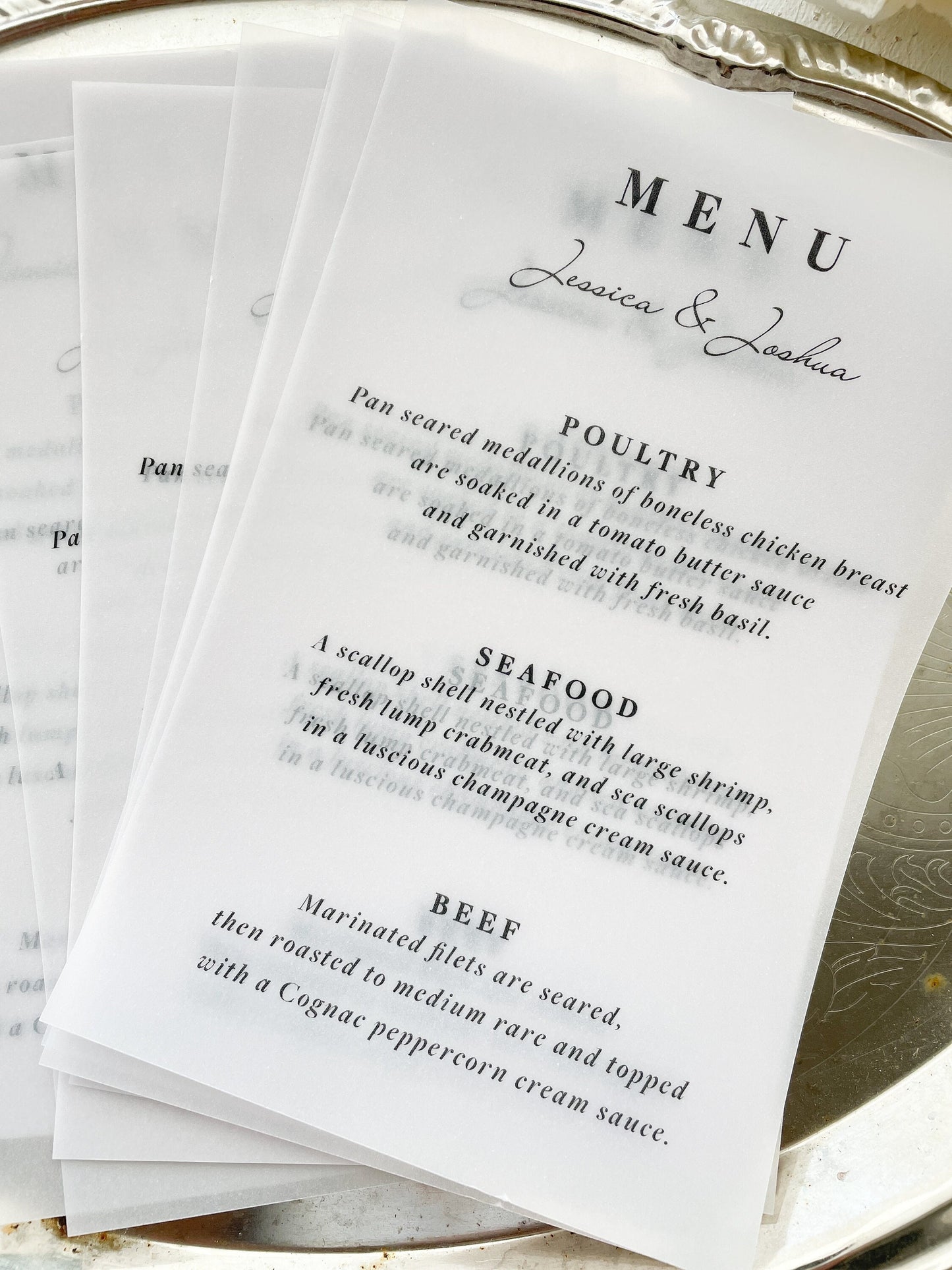 Vellum Wedding Menu | Style 298