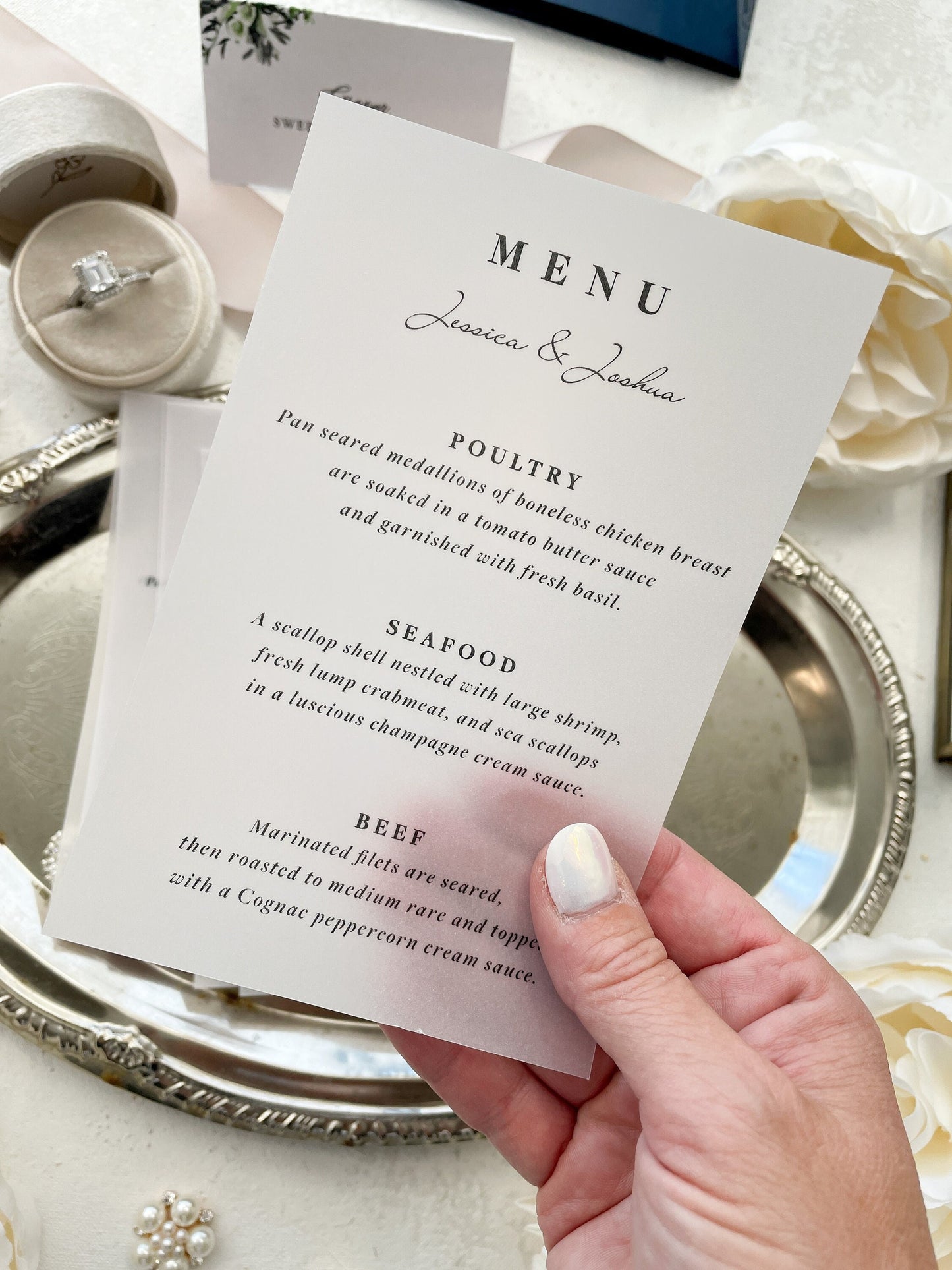 Vellum Wedding Menu | Style 298
