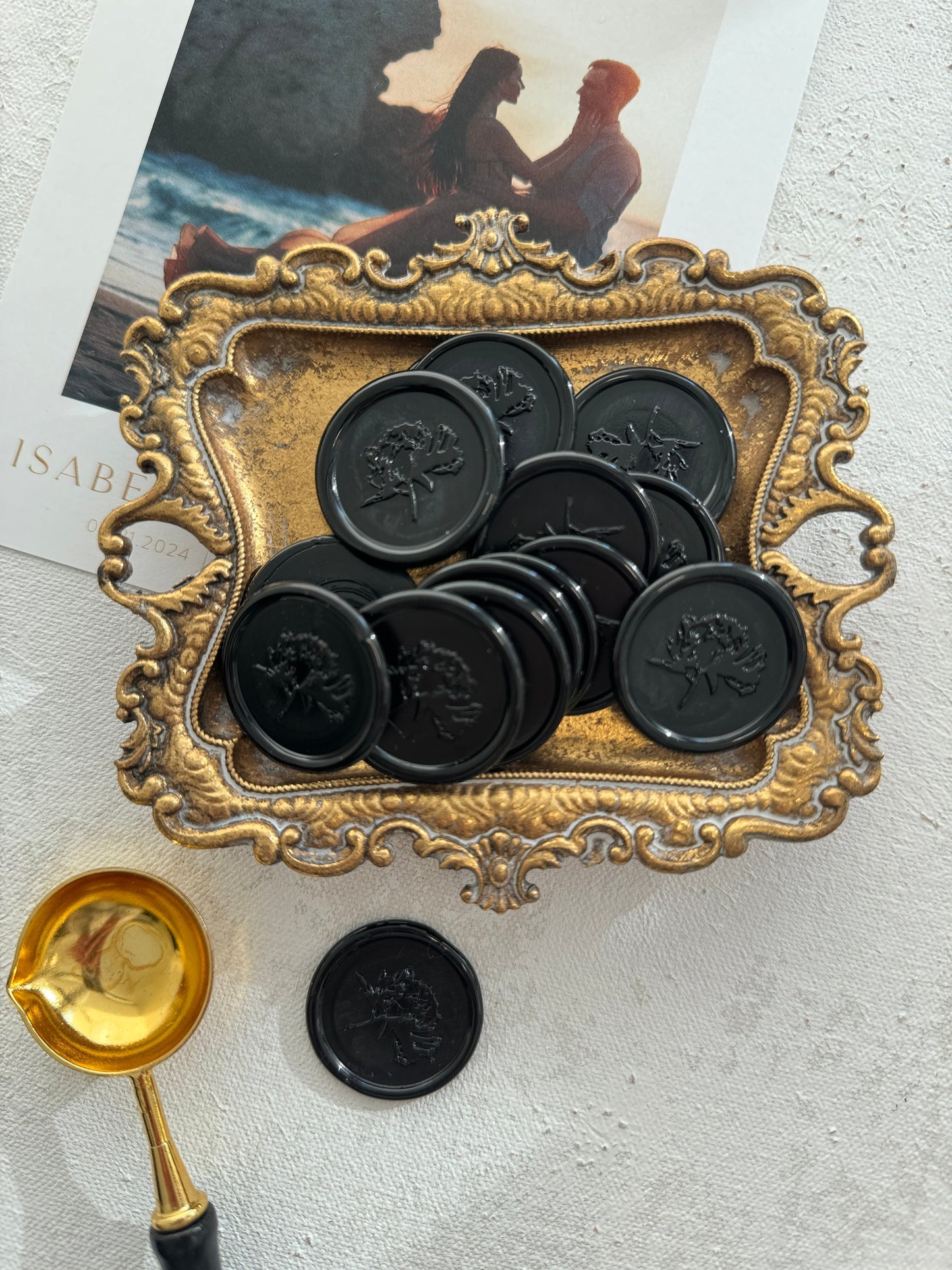 Black Adhesive Wax Seal Stickers