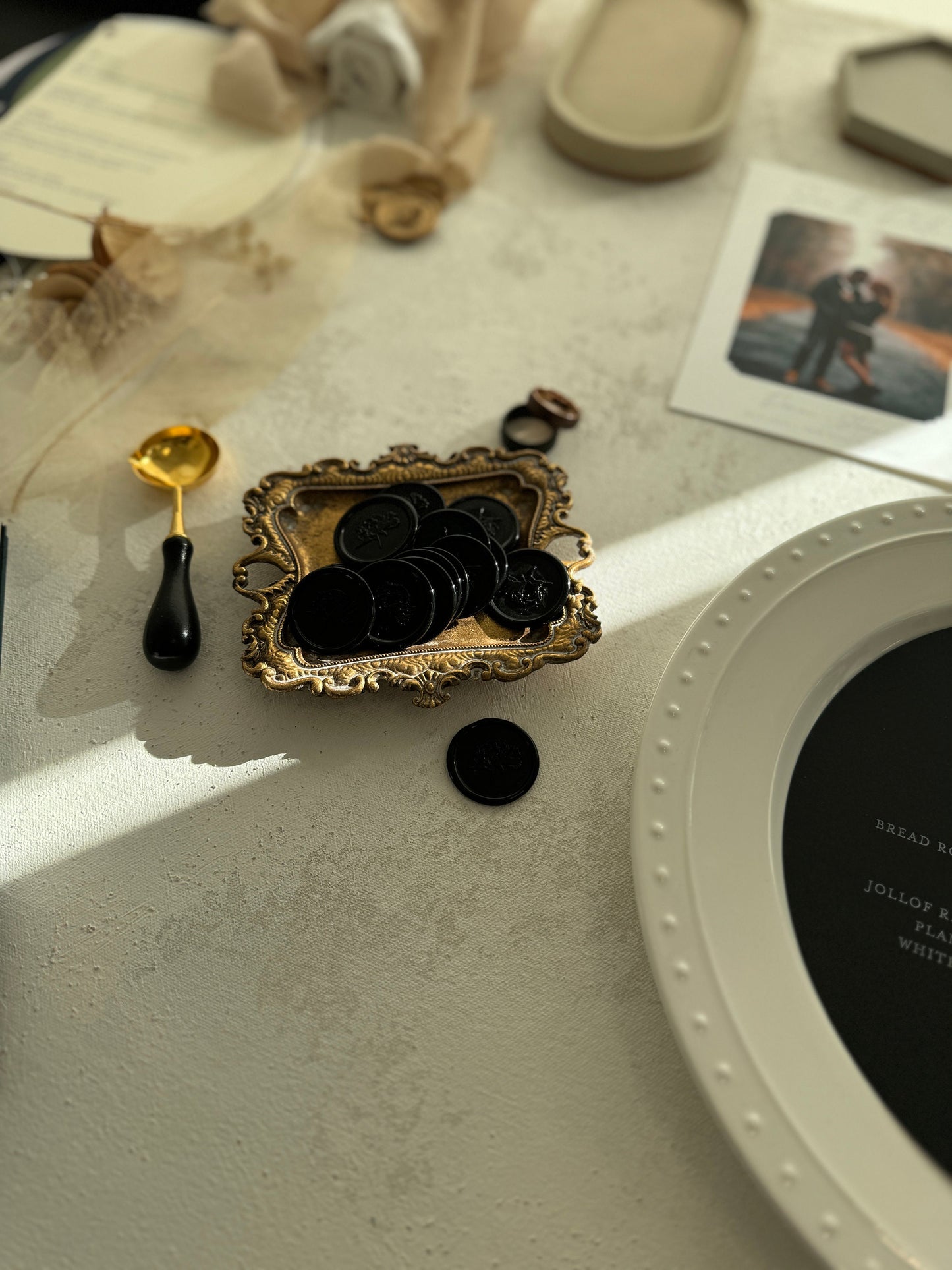 Black Adhesive Wax Seal Stickers