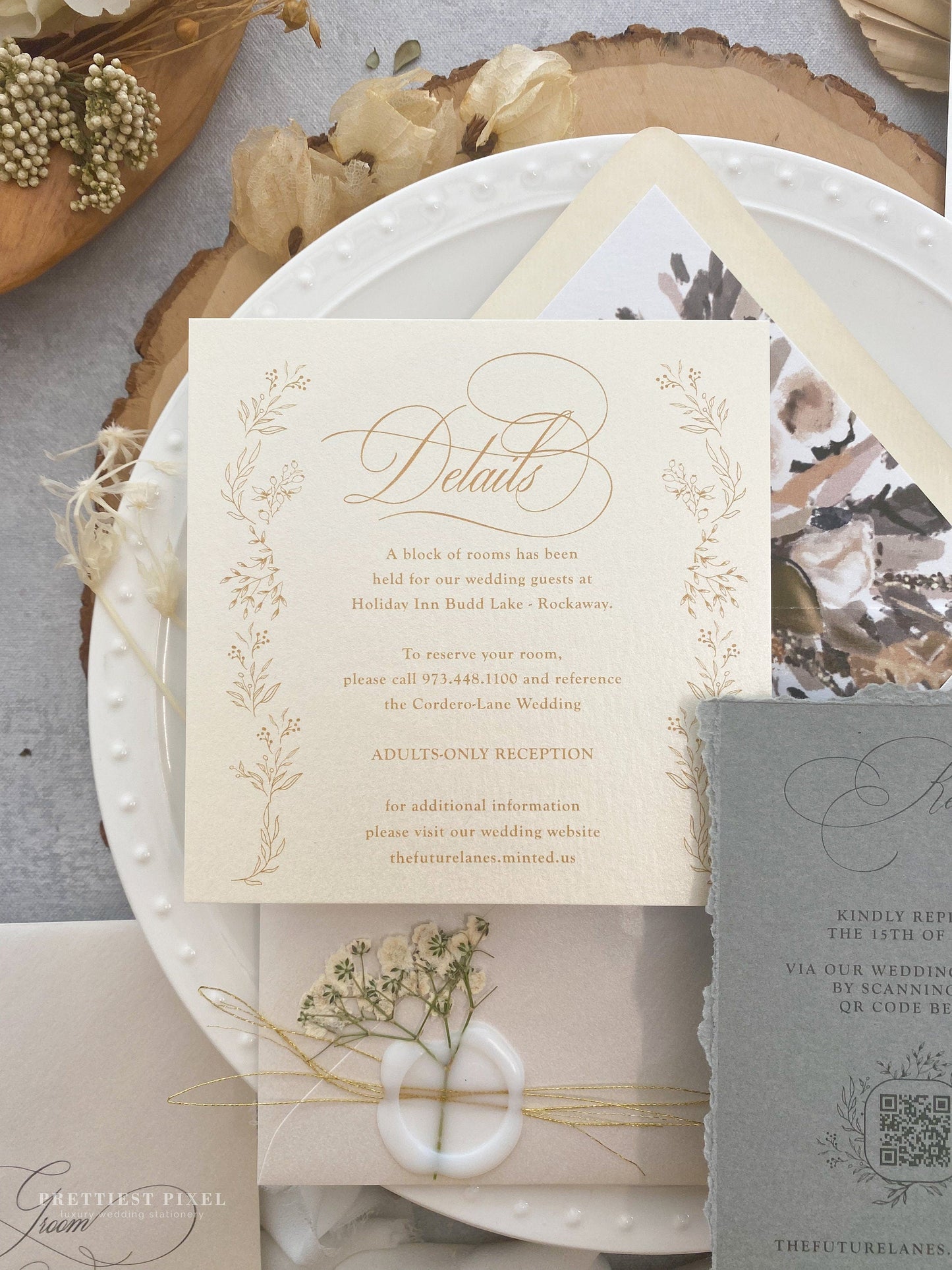 Baby's Breath Clear Wedding Invitations | Style 77