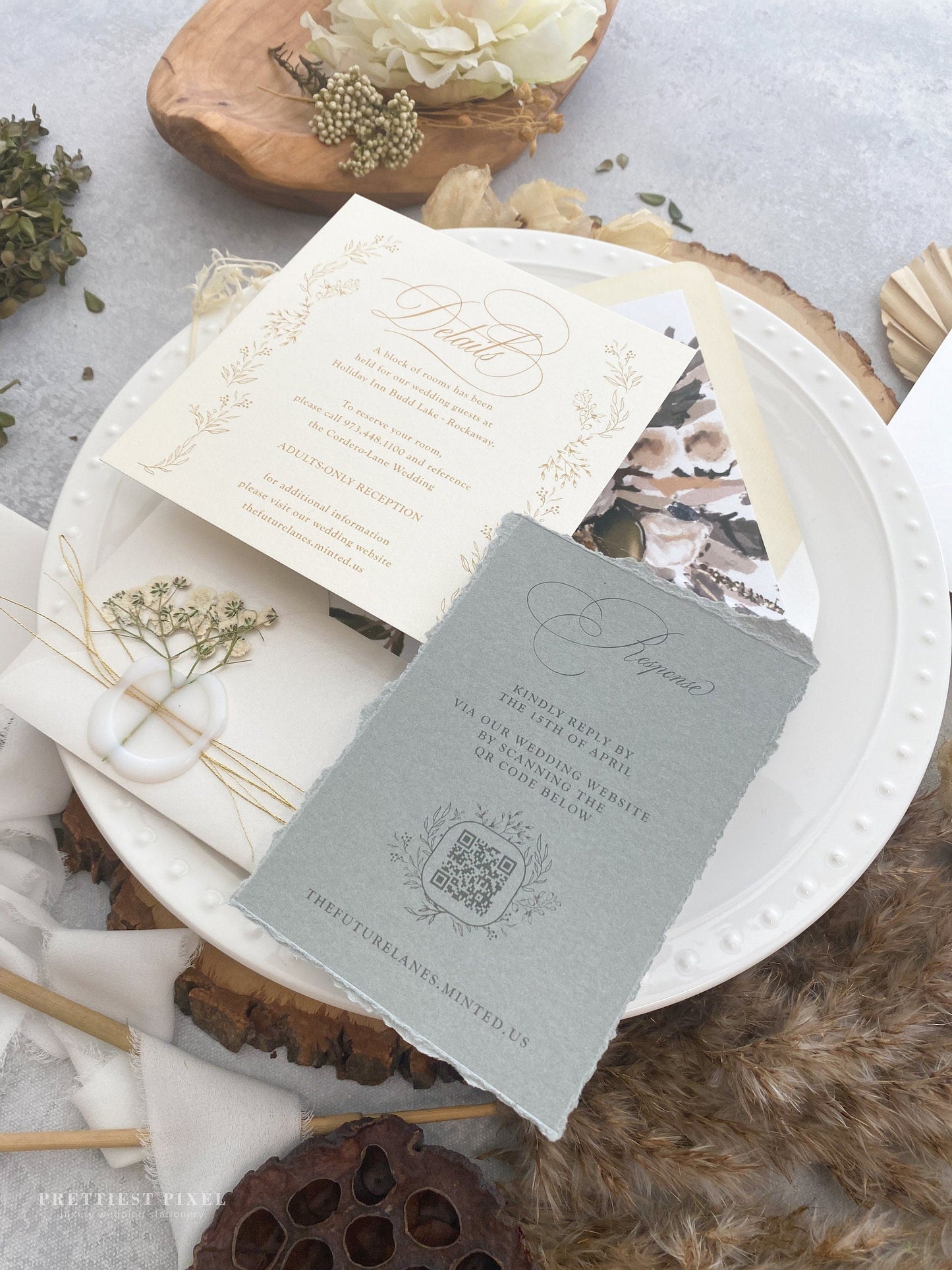 Baby's Breath Clear Wedding Invitations | Style 77