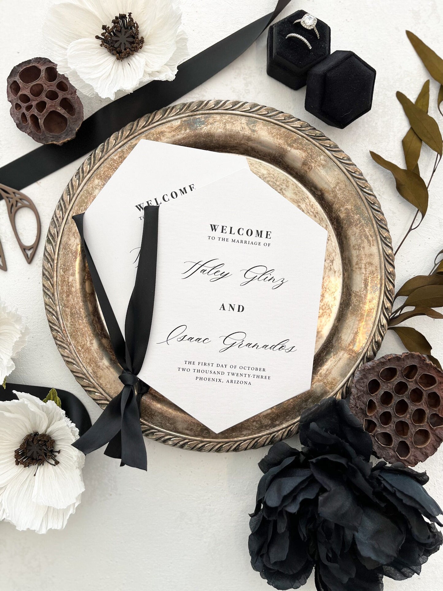 Double Diamond White Wedding Programs | Style 129