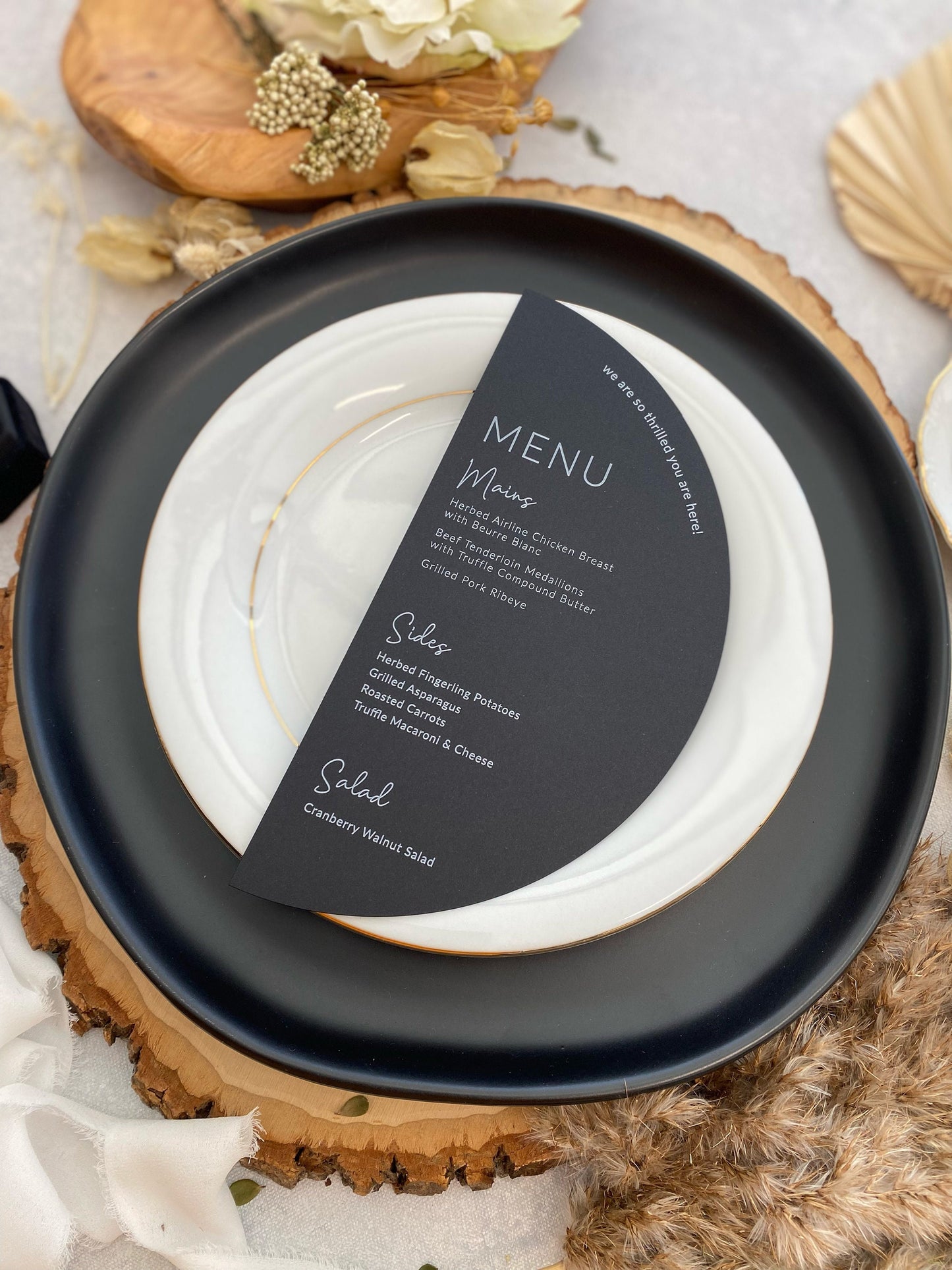 Black Half Circle Menu | Style 298