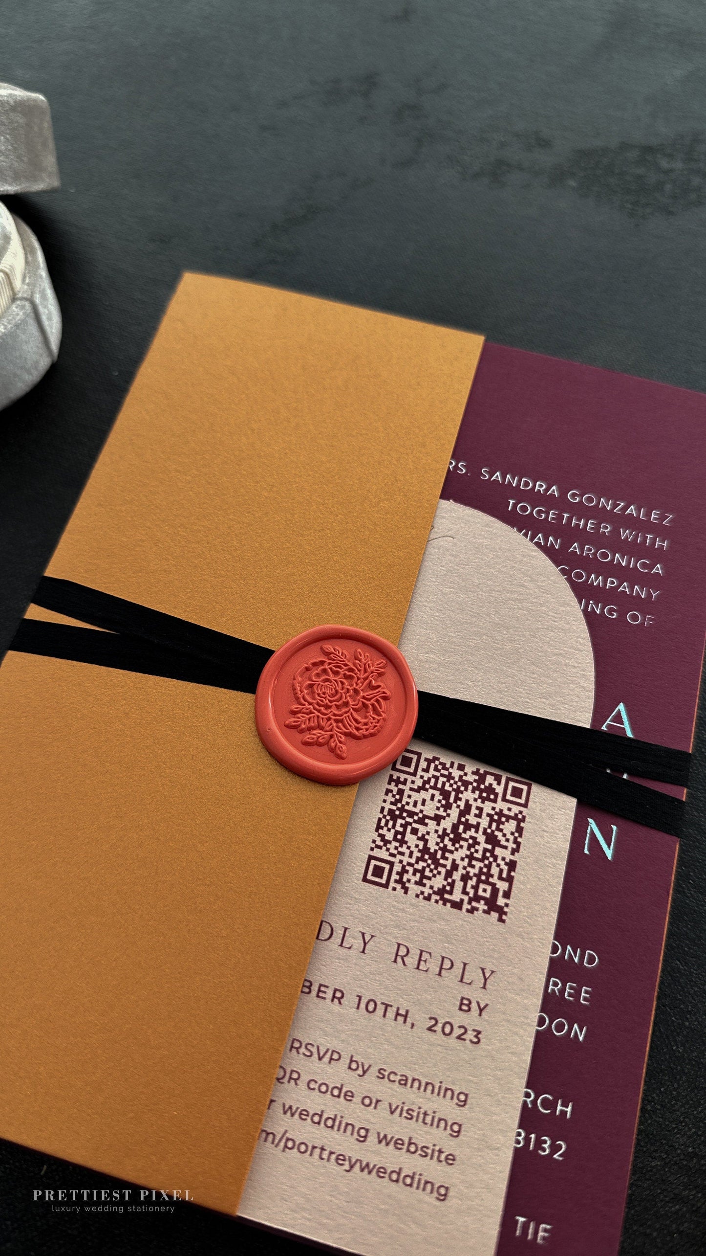 Vellum Wrap Invitations with Wax Seal - Style 42