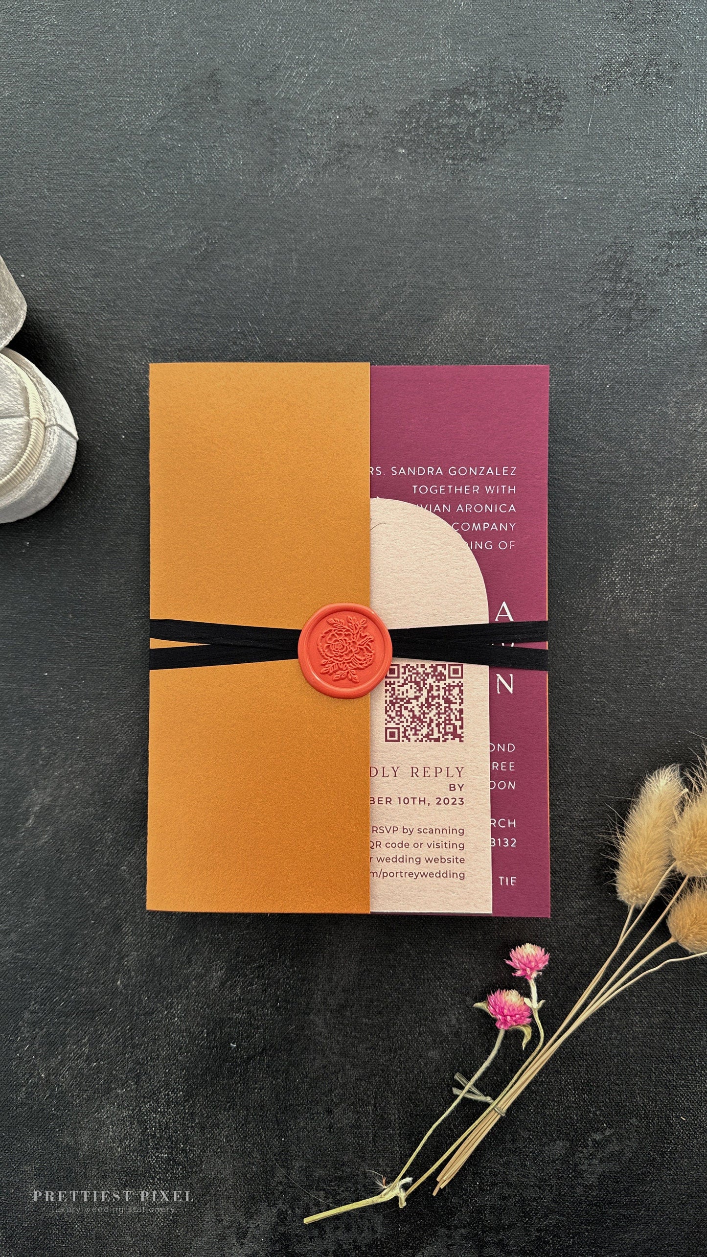 Vellum Wrap Invitations with Wax Seal - Style 42