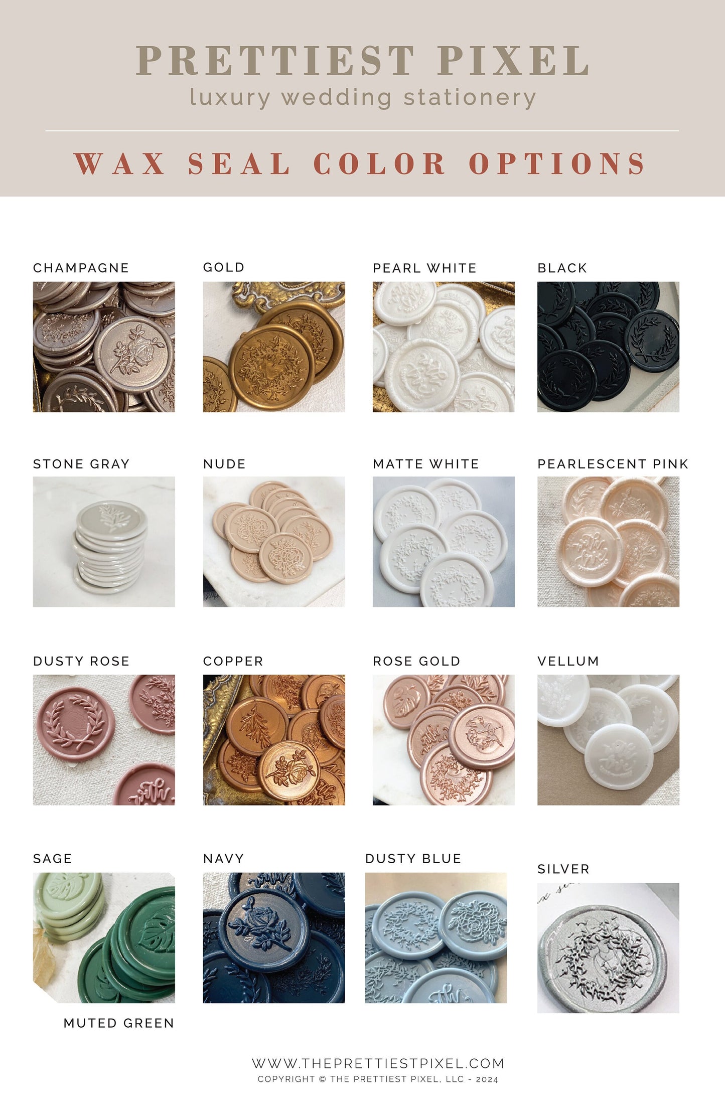 Arch Menus with Wax Seals - Style 133
