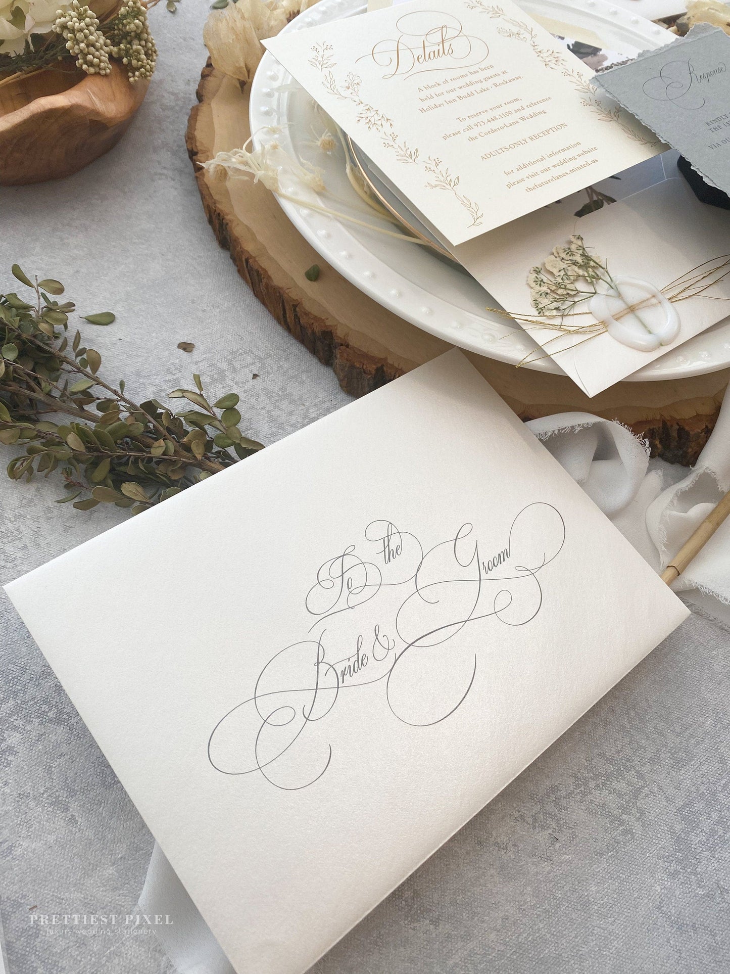 Baby's Breath Clear Wedding Invitations | Style 77