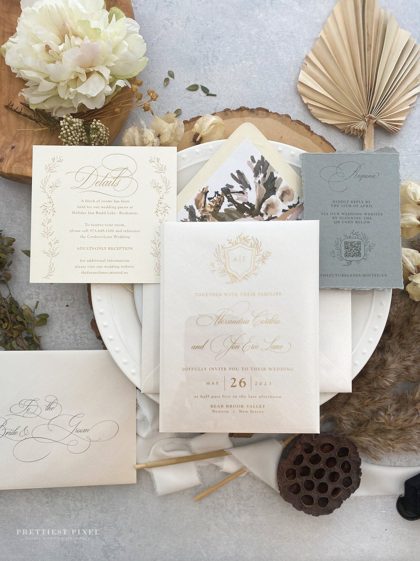 Baby's Breath Clear Wedding Invitations | Style 77