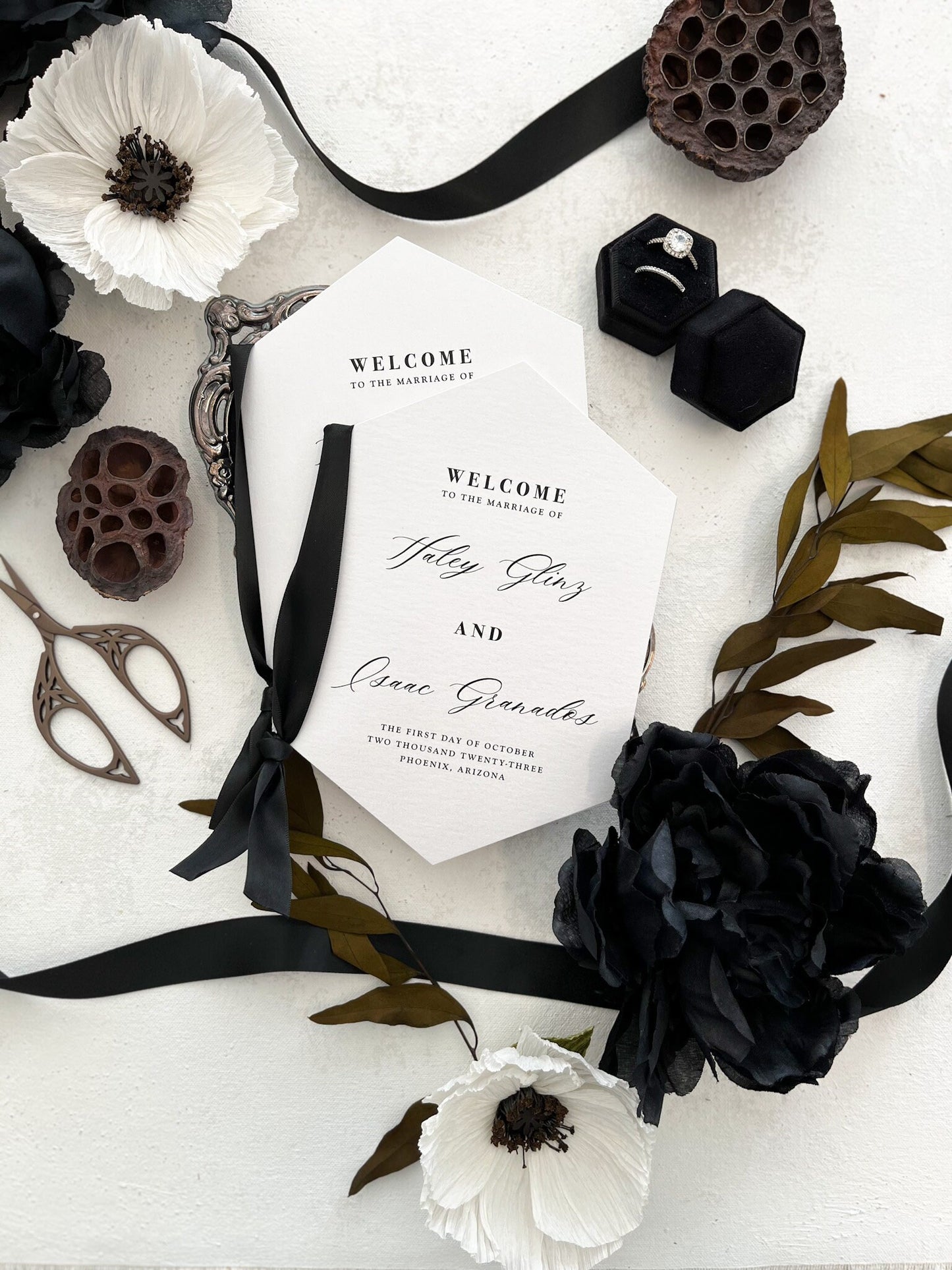 Double Diamond White Wedding Programs | Style 129
