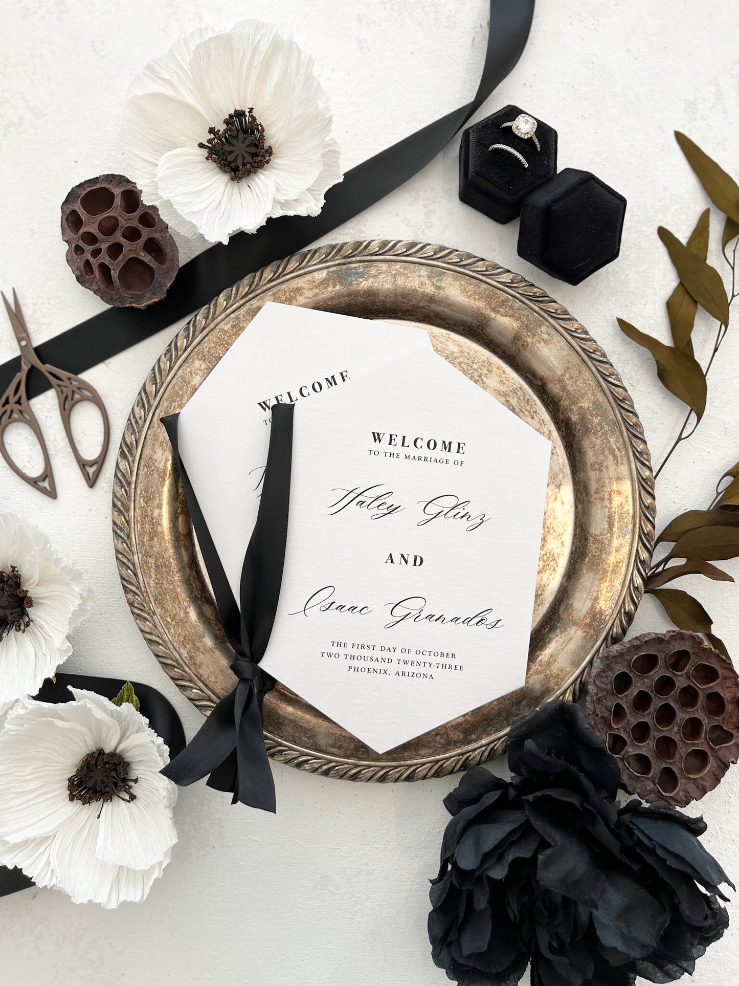 Double Diamond White Wedding Programs | Style 129
