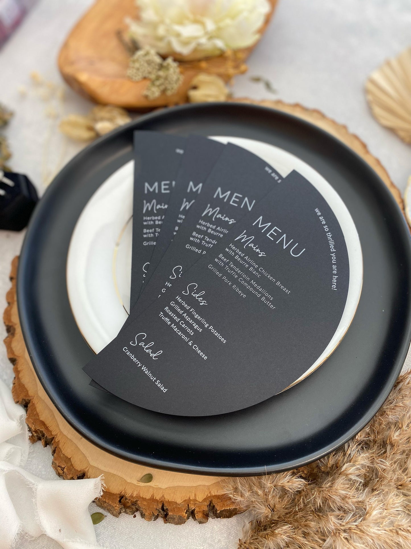 Black Half Circle Menu | Style 298