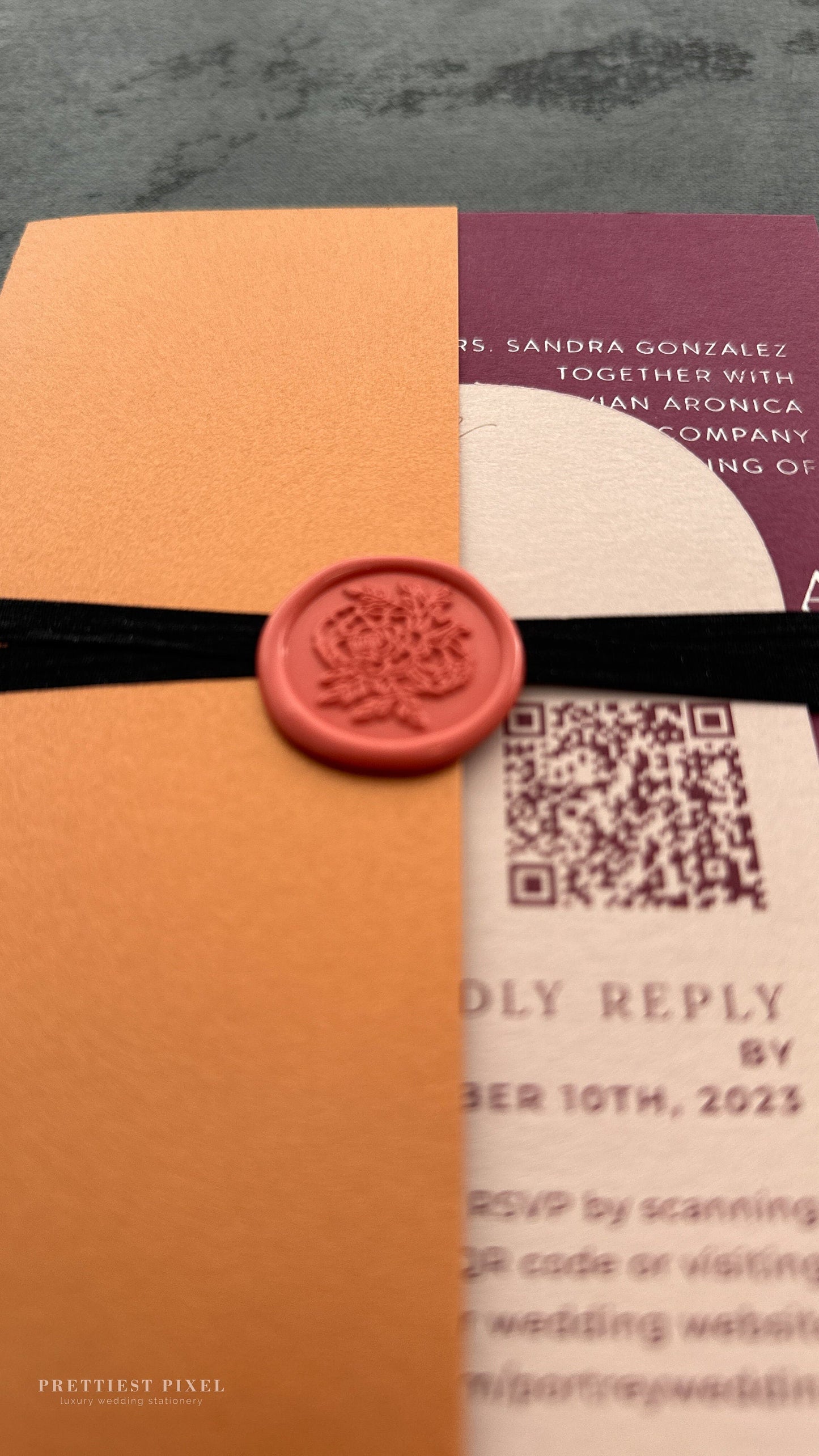 Vellum Wrap Invitations with Wax Seal - Style 42