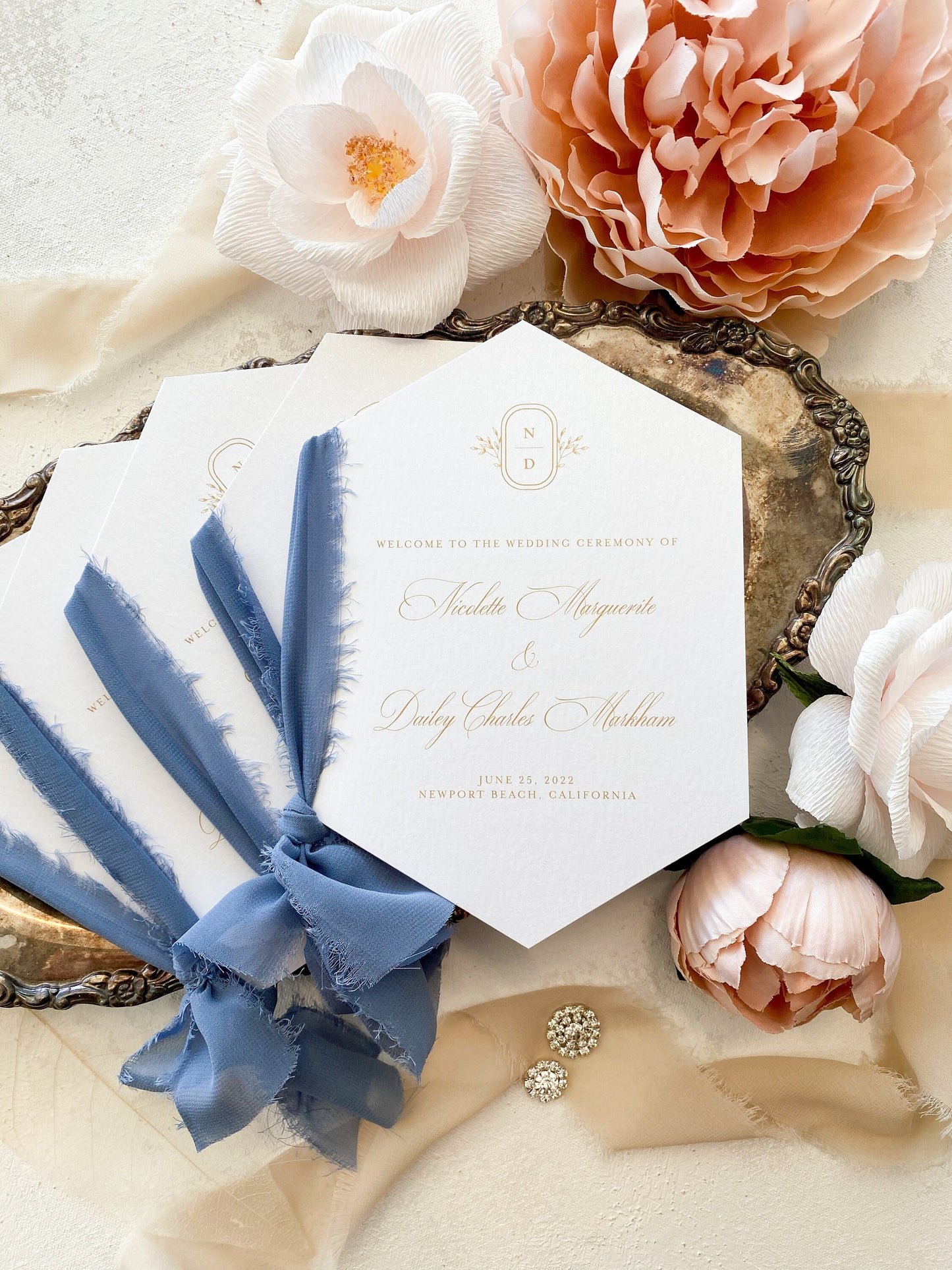 Double Diamond Wedding Programs | Style 04