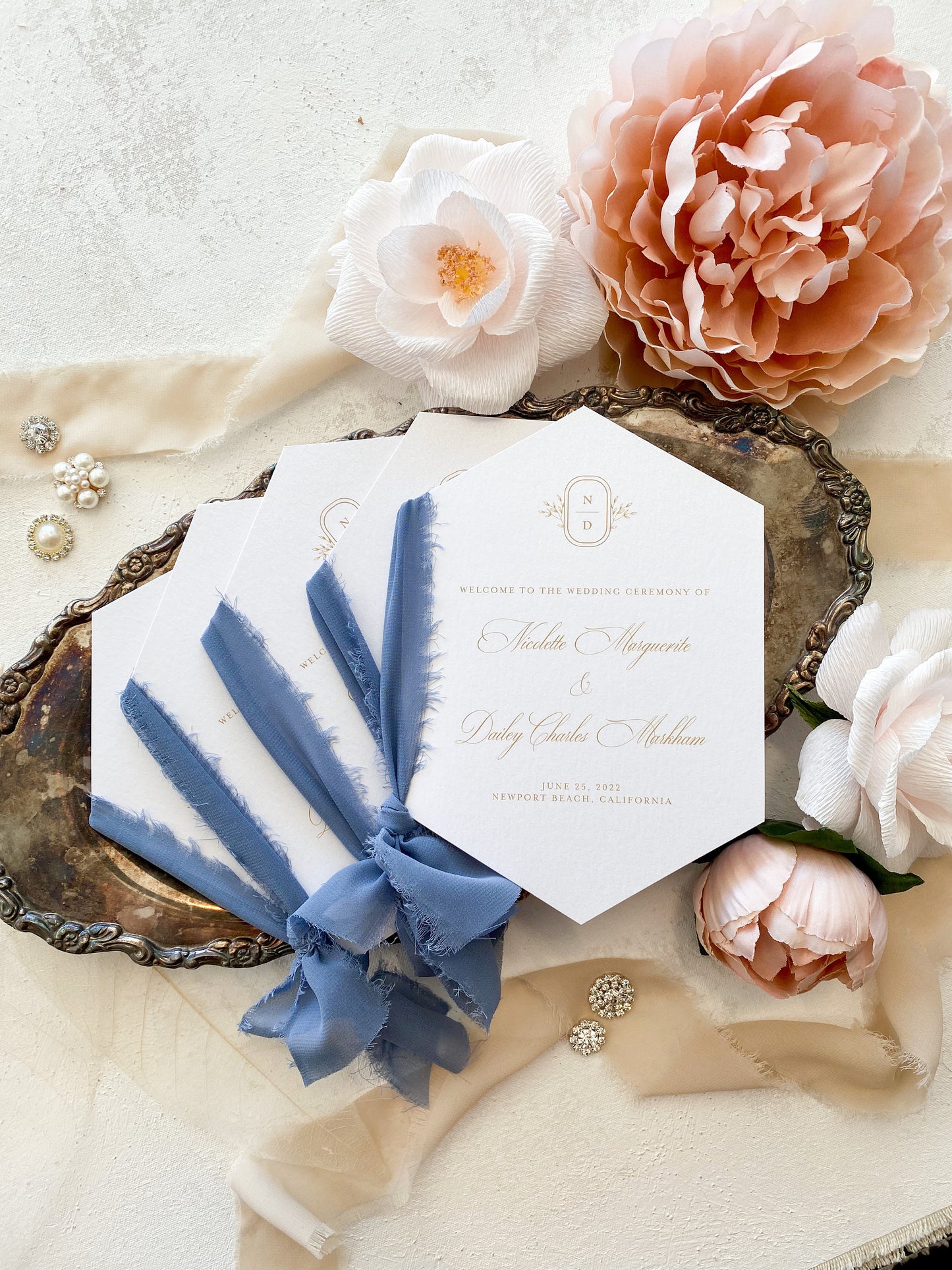 Double Diamond Wedding Programs | Style 04