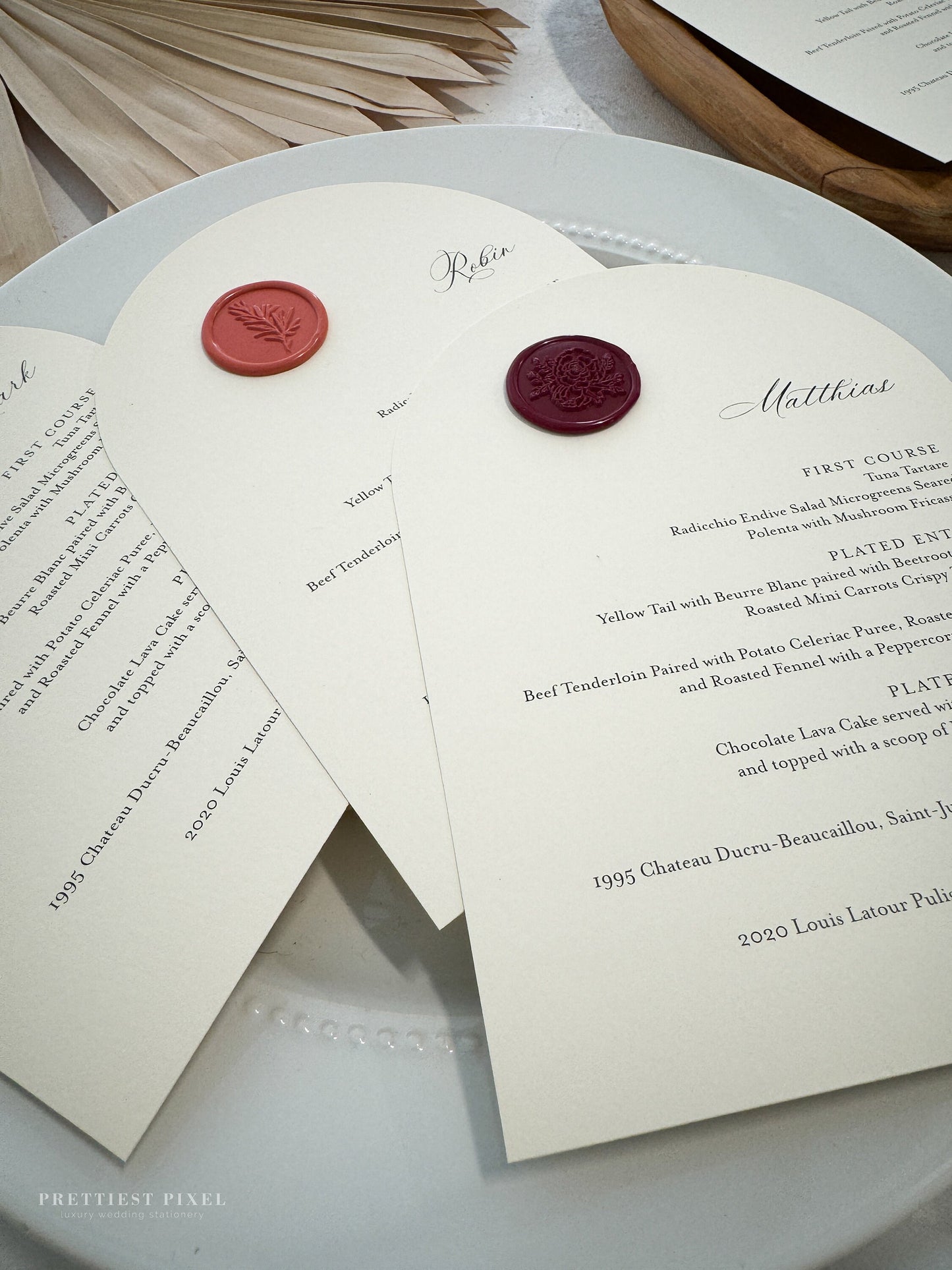 Arch Menus with Wax Seals - Style 133