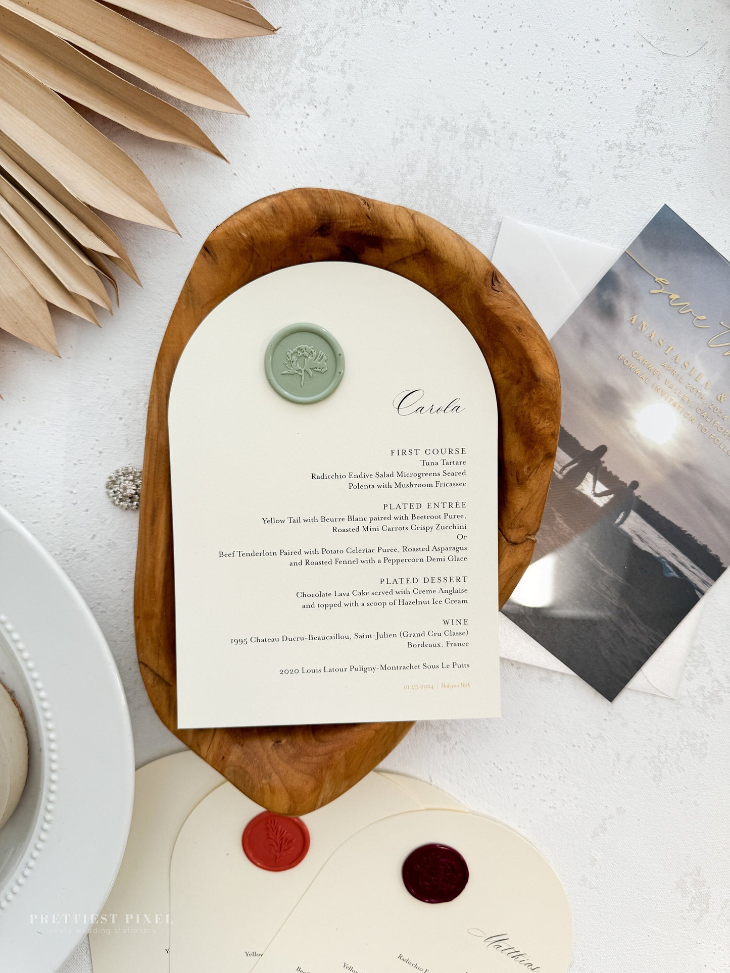 Arch Menus with Wax Seals - Style 133