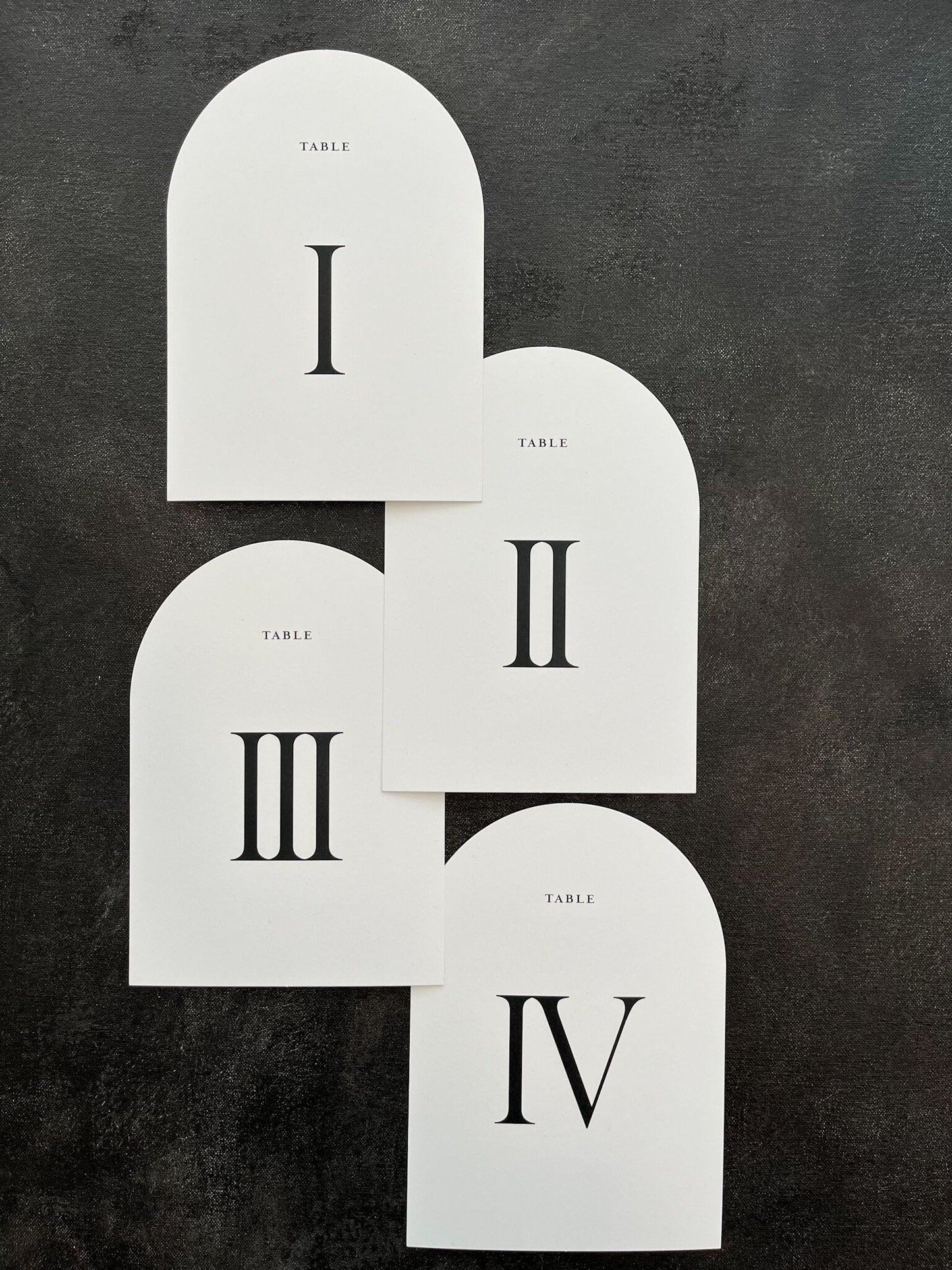 Arch Table Numbers PRINTED - Roman Numerals - Style 44