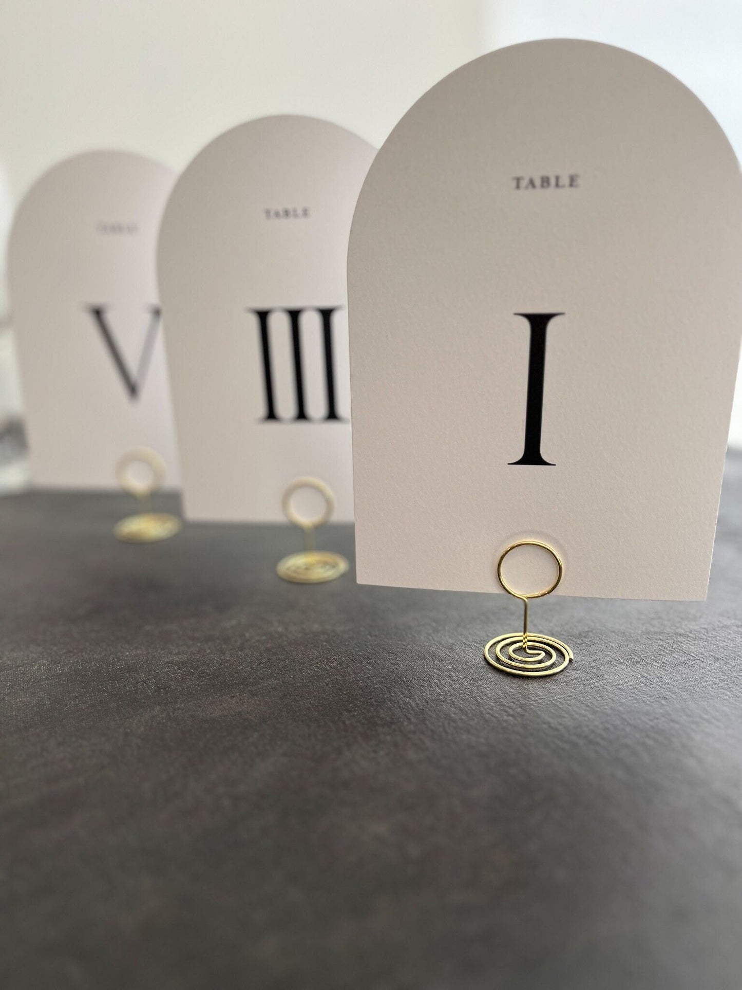 Arch Table Numbers PRINTED - Roman Numerals - Style 44