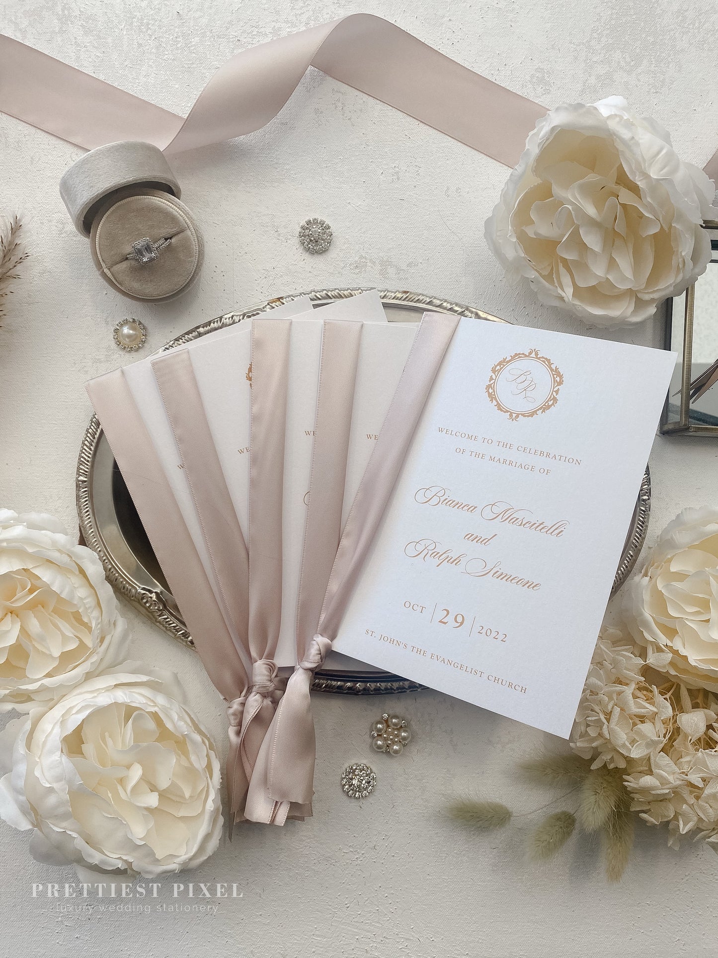 Champagne Wedding Programs | Style 106