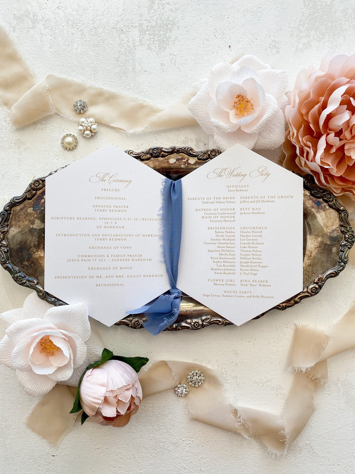 Double Diamond Wedding Programs | Style 04