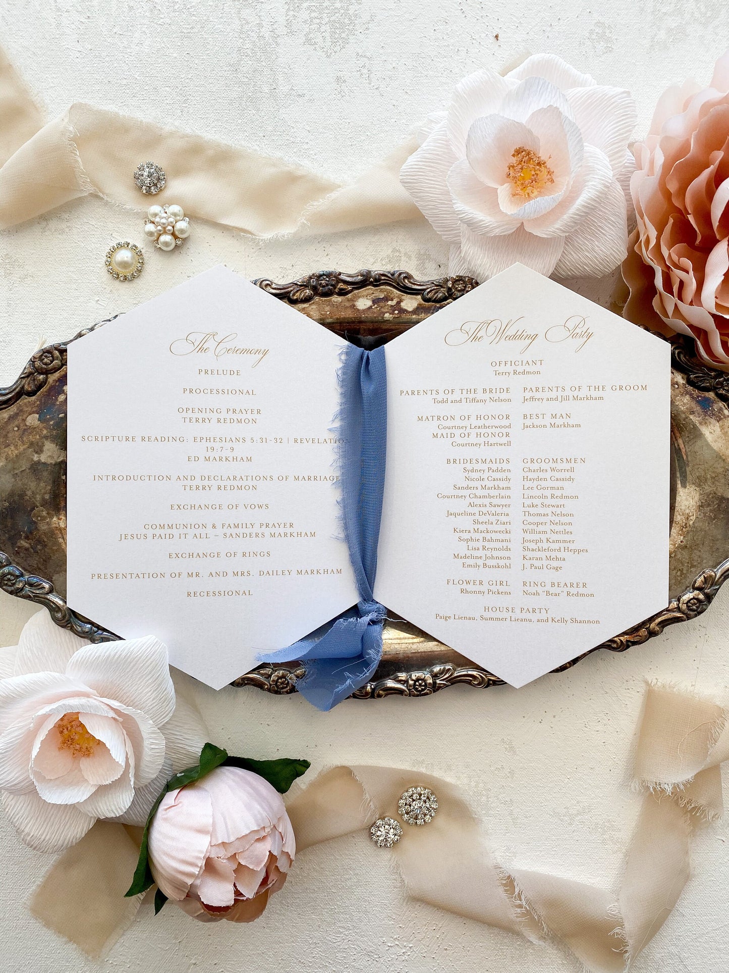 Double Diamond Wedding Programs | Style 04