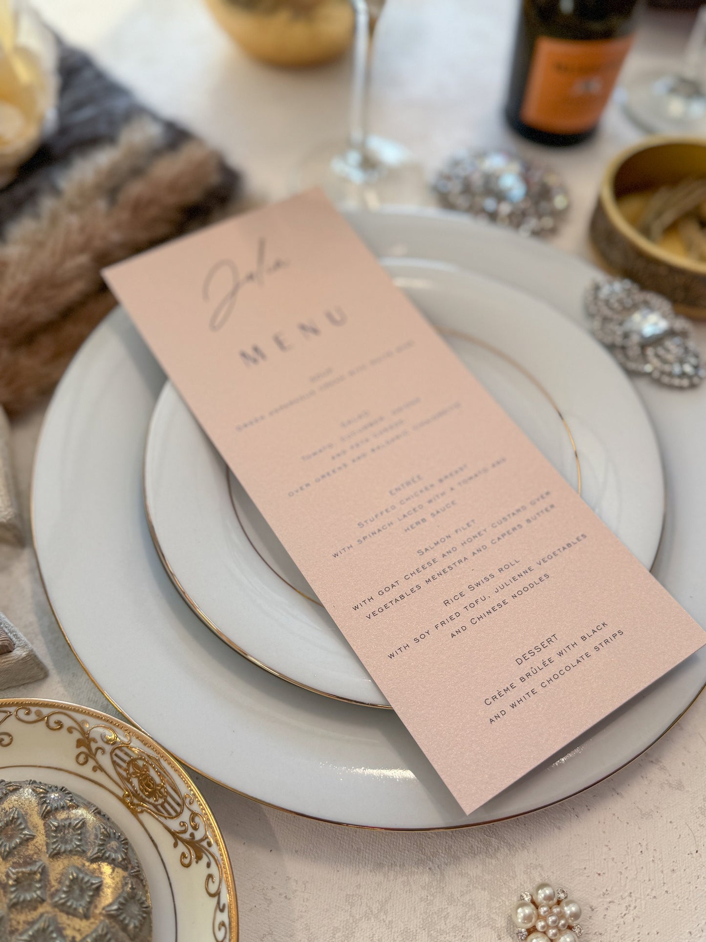Bling and Glam Wedding Menu | Style 145