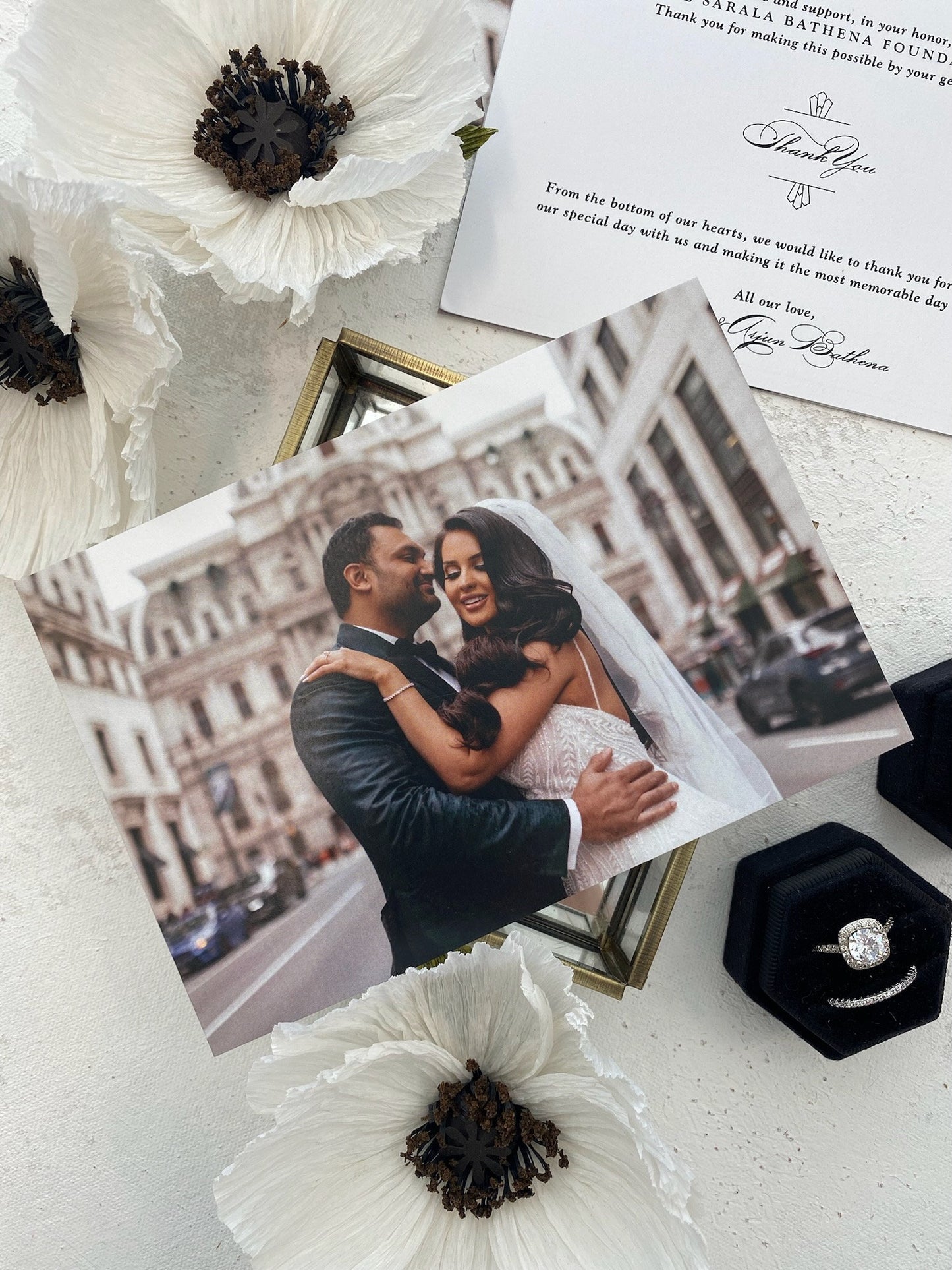 a picture of a bride and groom on their wedding day