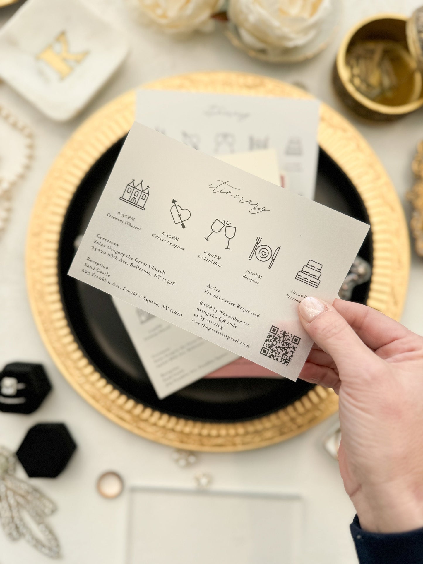 Weekend Itinerary - Printed Translucent Vellum | Style 111 | Set of 10