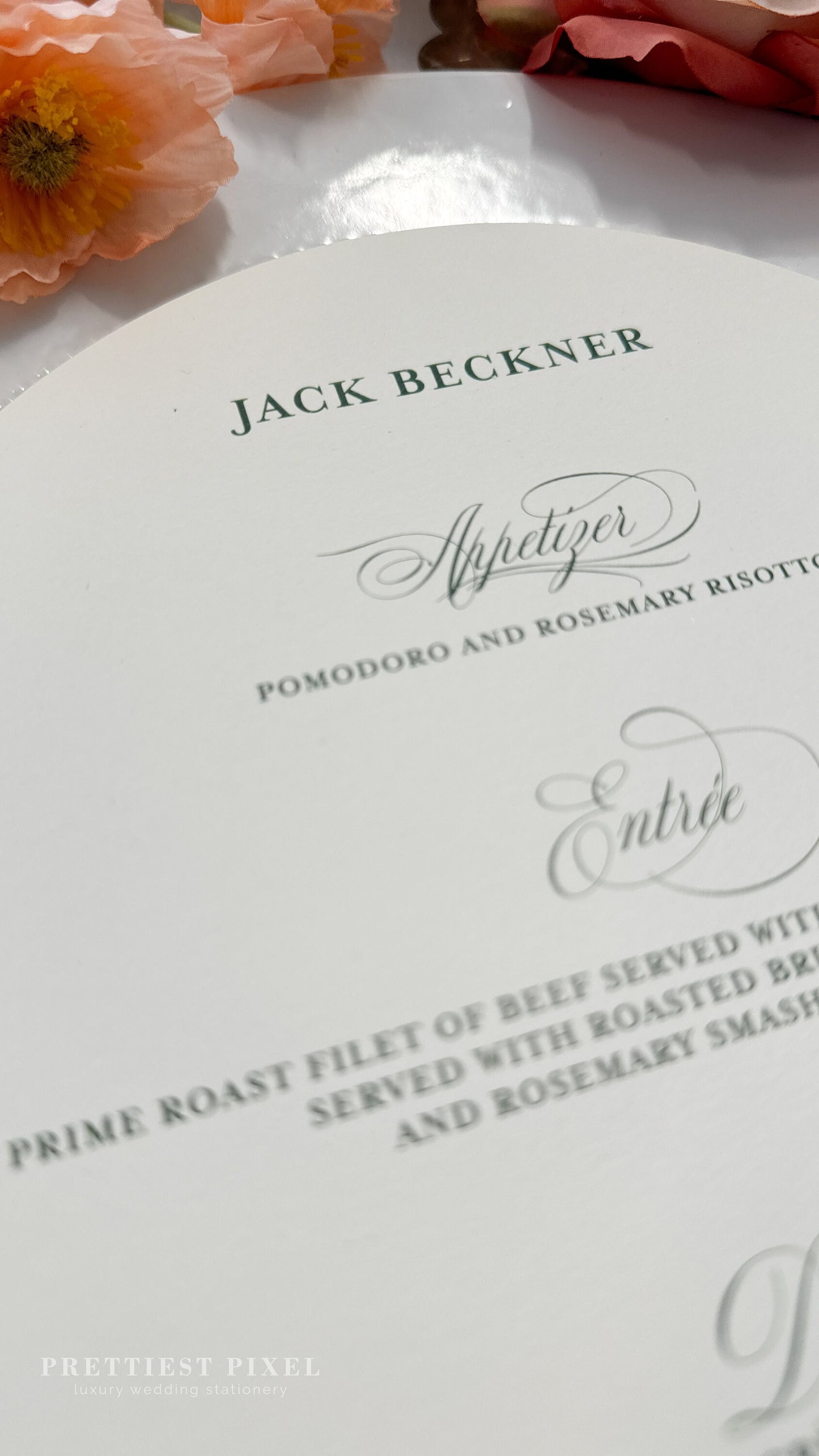Round Circular Wedding Menu | Style 183