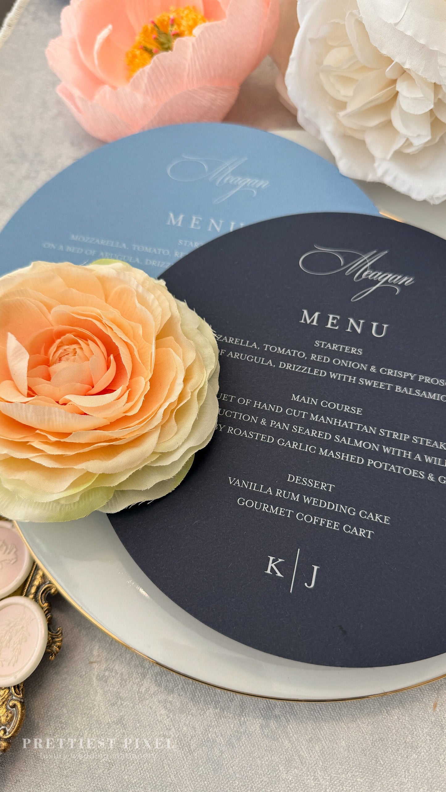7.5" Round Circular Menu-Style 183 Blue