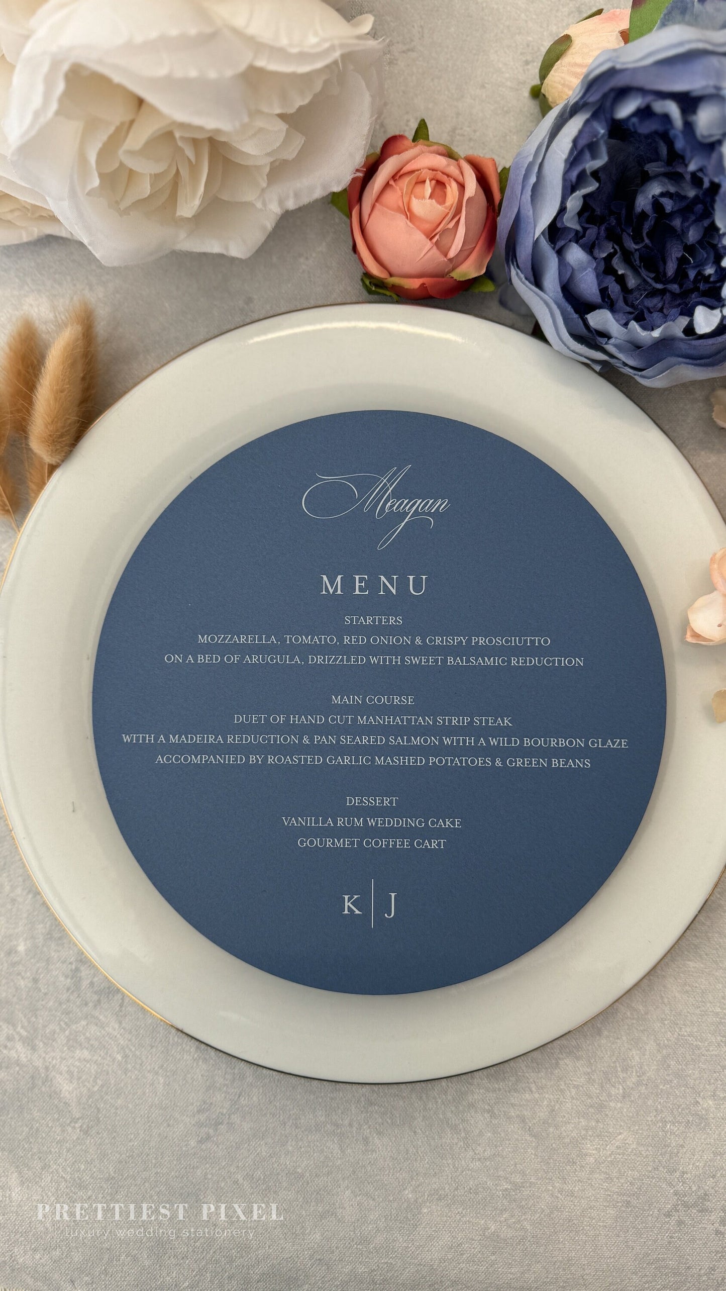 7.5" Round Circular Menu-Style 183 Blue