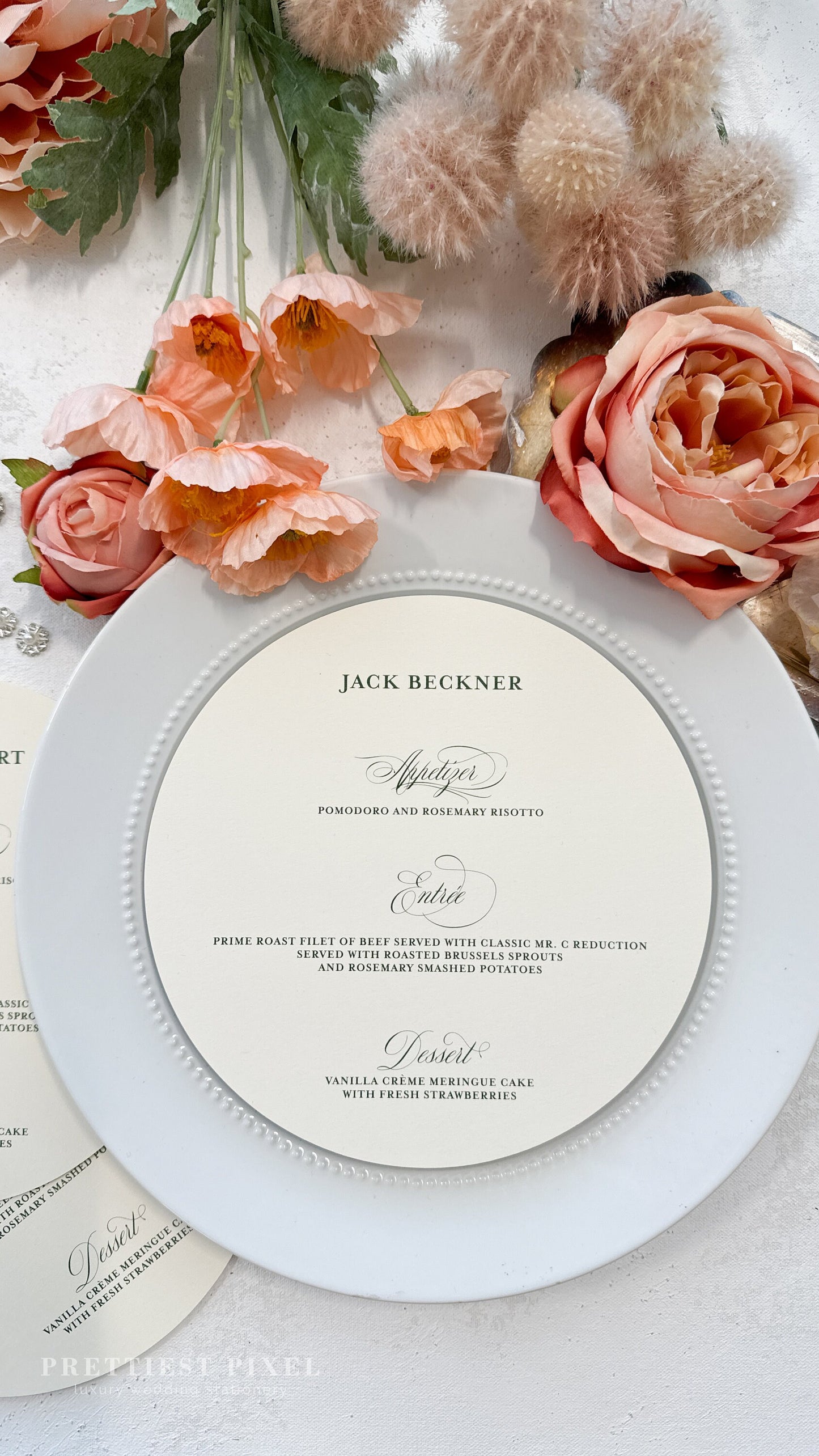 Round Circular Wedding Menu | Style 183