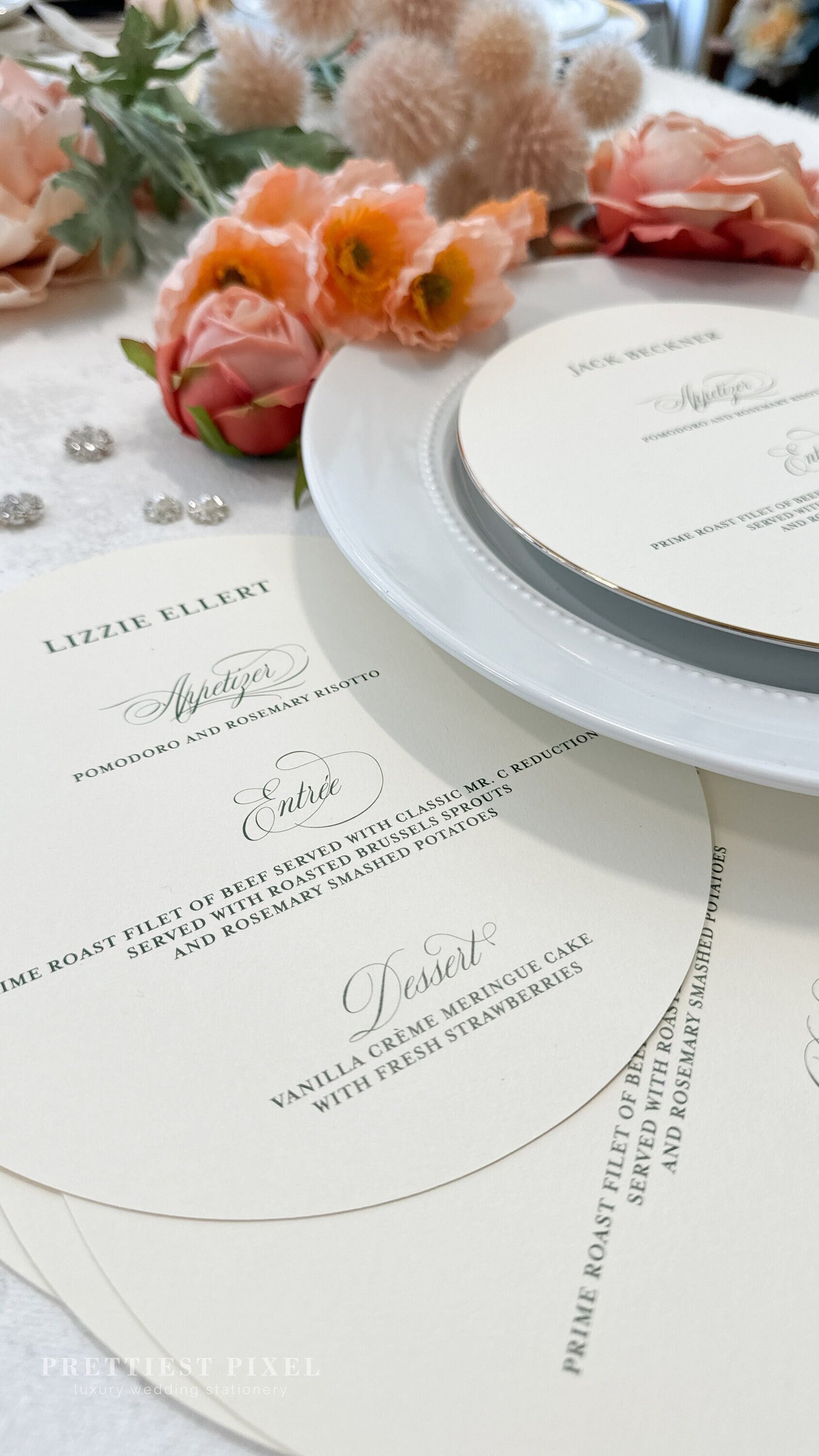 Round Circular Wedding Menu | Style 183