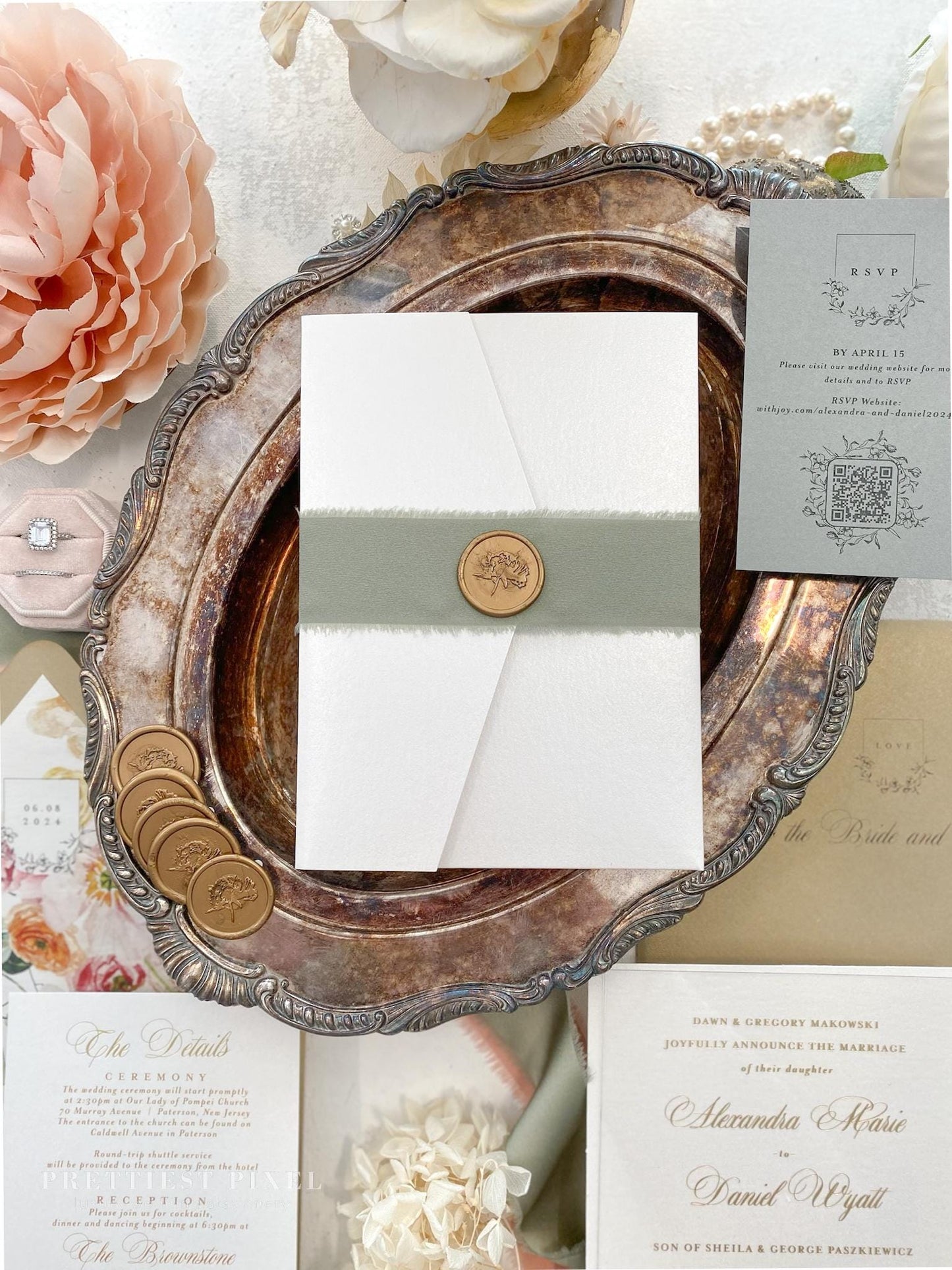 Elegant Wedding Invitation | Acrylic Card Style 286