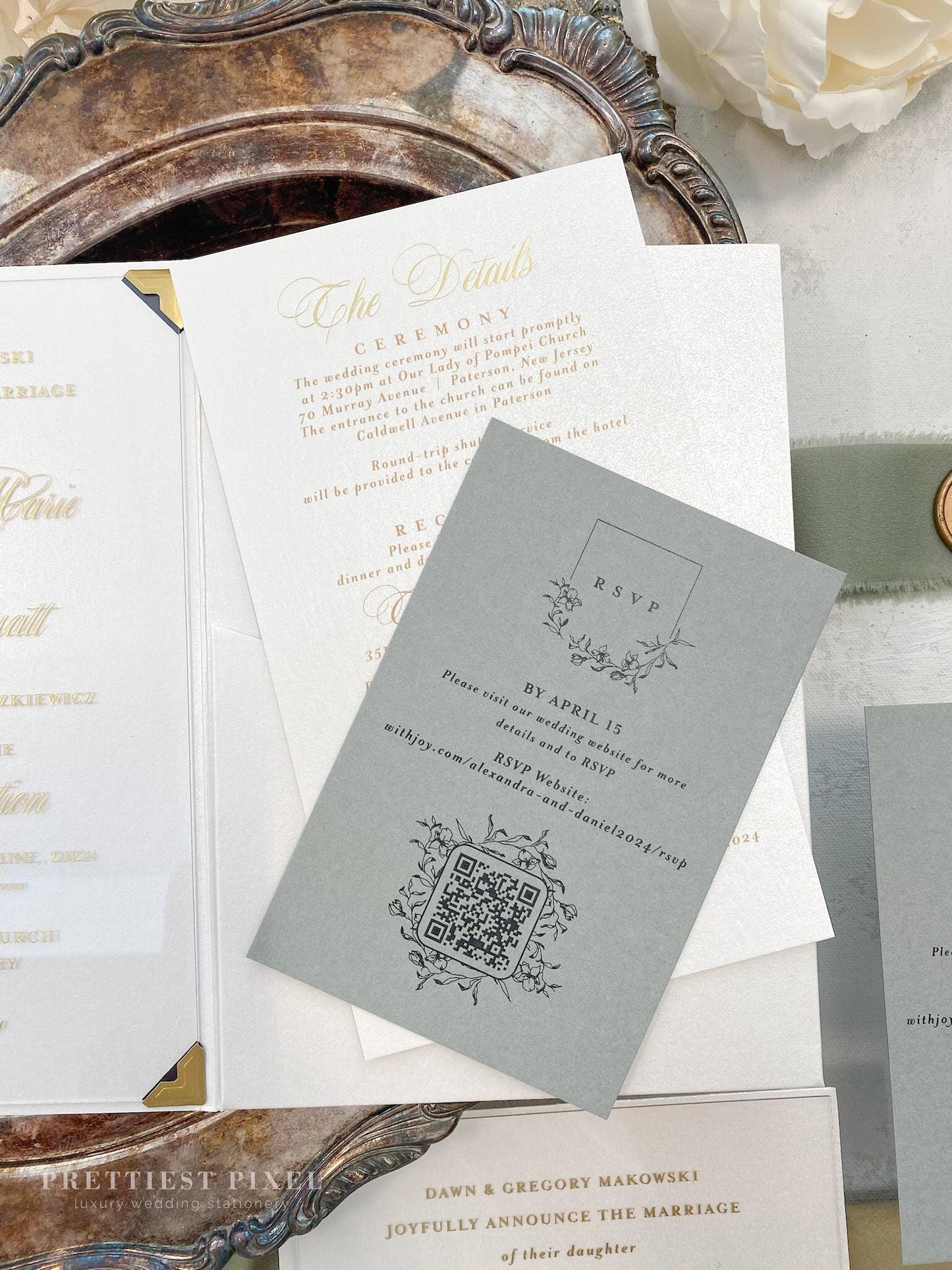 Elegant Wedding Invitation | Acrylic Card Style 286