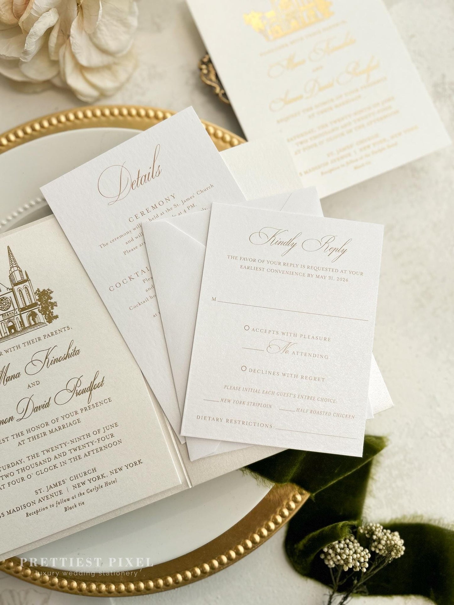 Luxury Gold Foil Wedding Invitation | Style 289